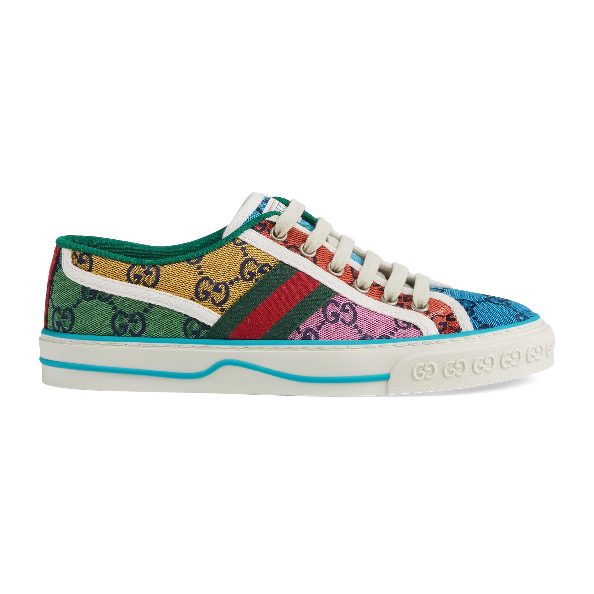 Gucci Tennis 1977 GG Multicolour Sneakers in Yellow | Lyst