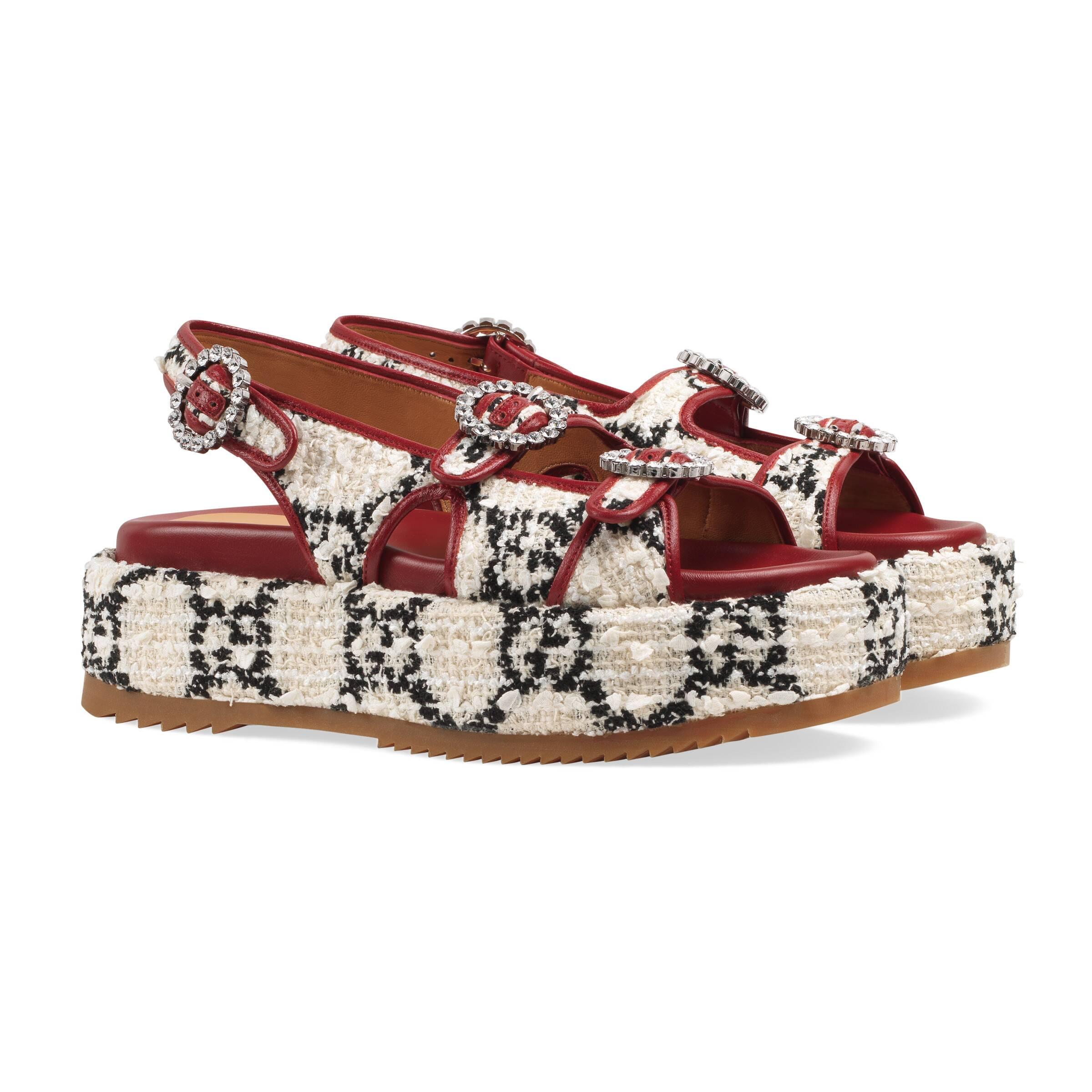 white gucci platform sandals