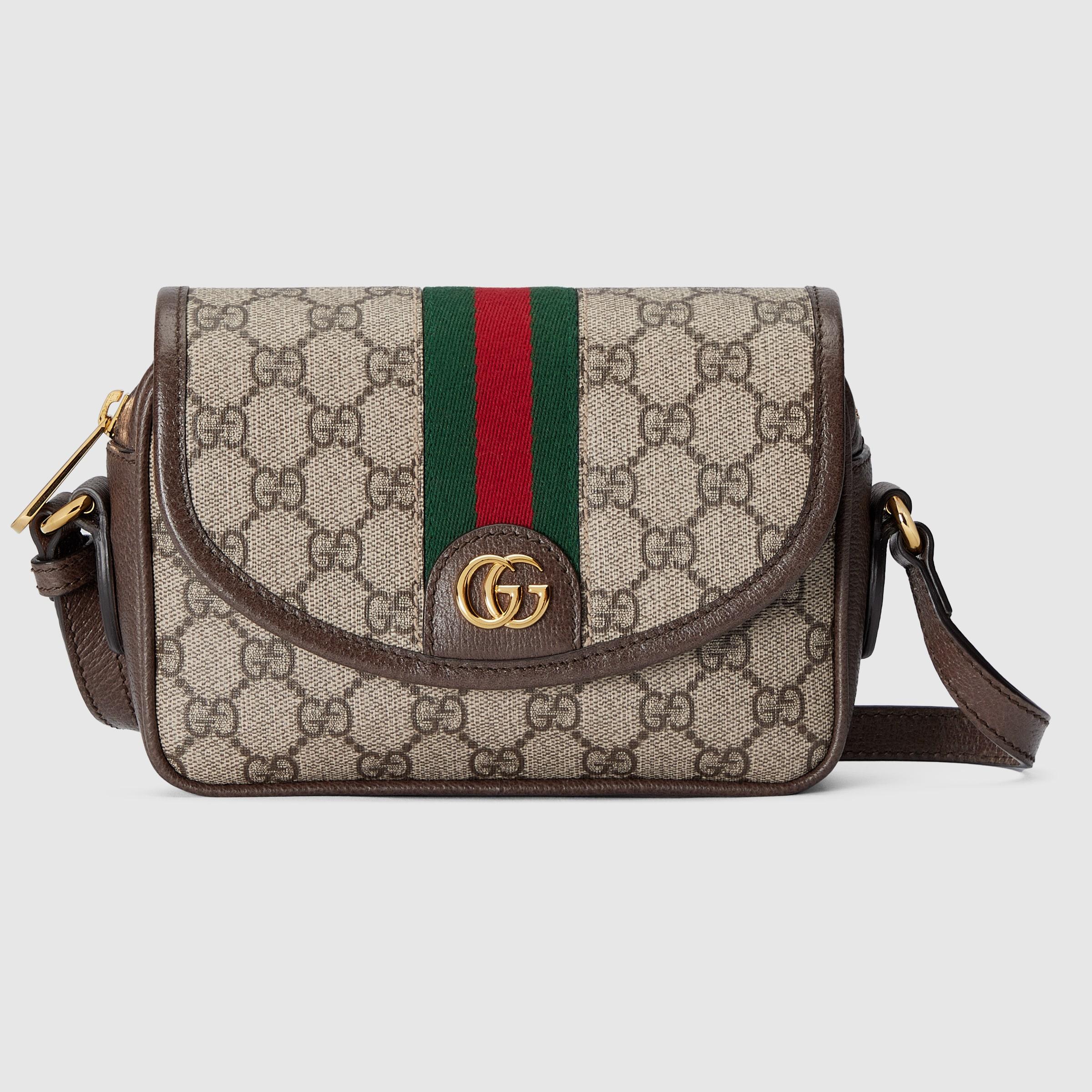 Gucci Beige GG Supreme Canvas Flap Messenger Bag