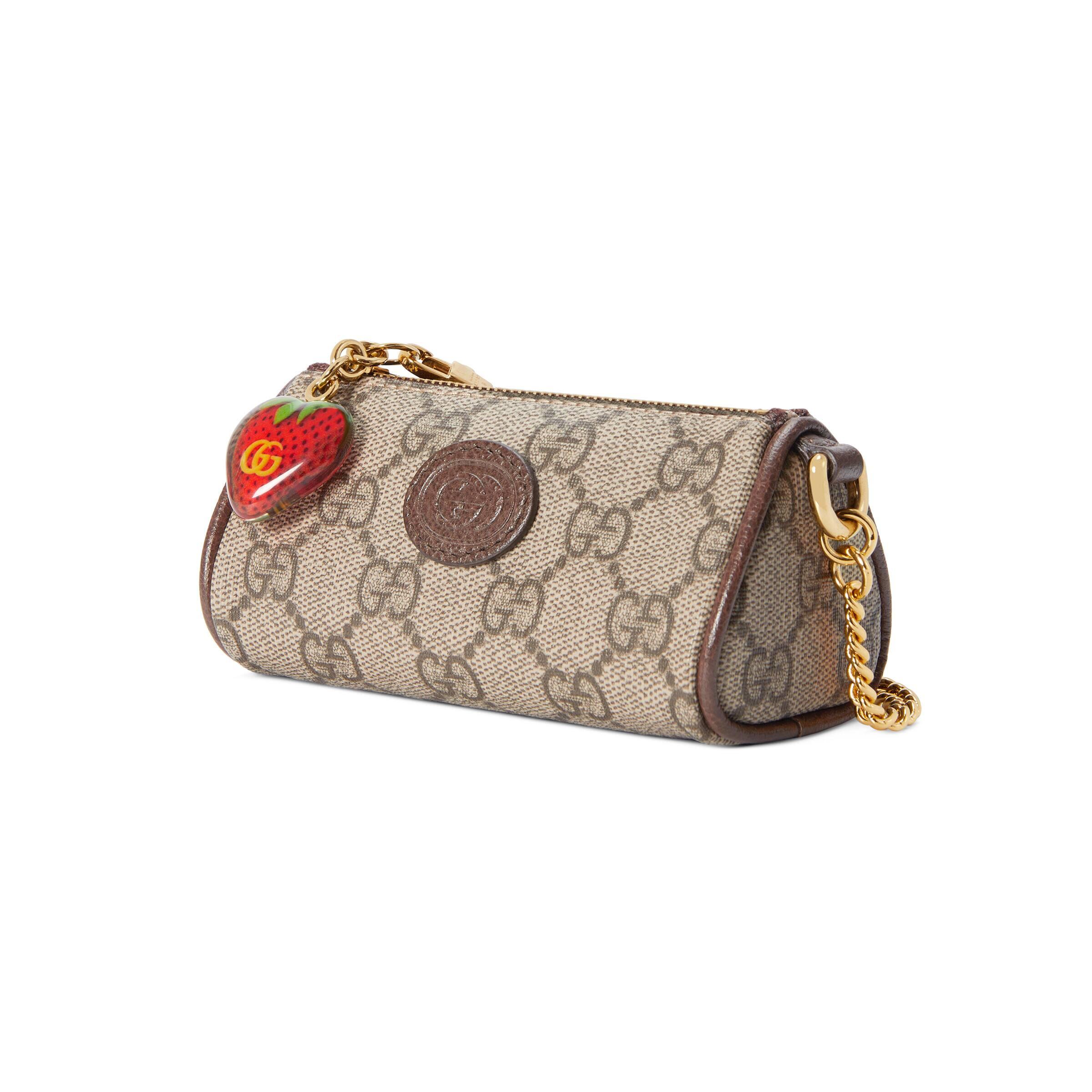 Gucci Coin Purse With Double G Strawberry in Pink | Lyst