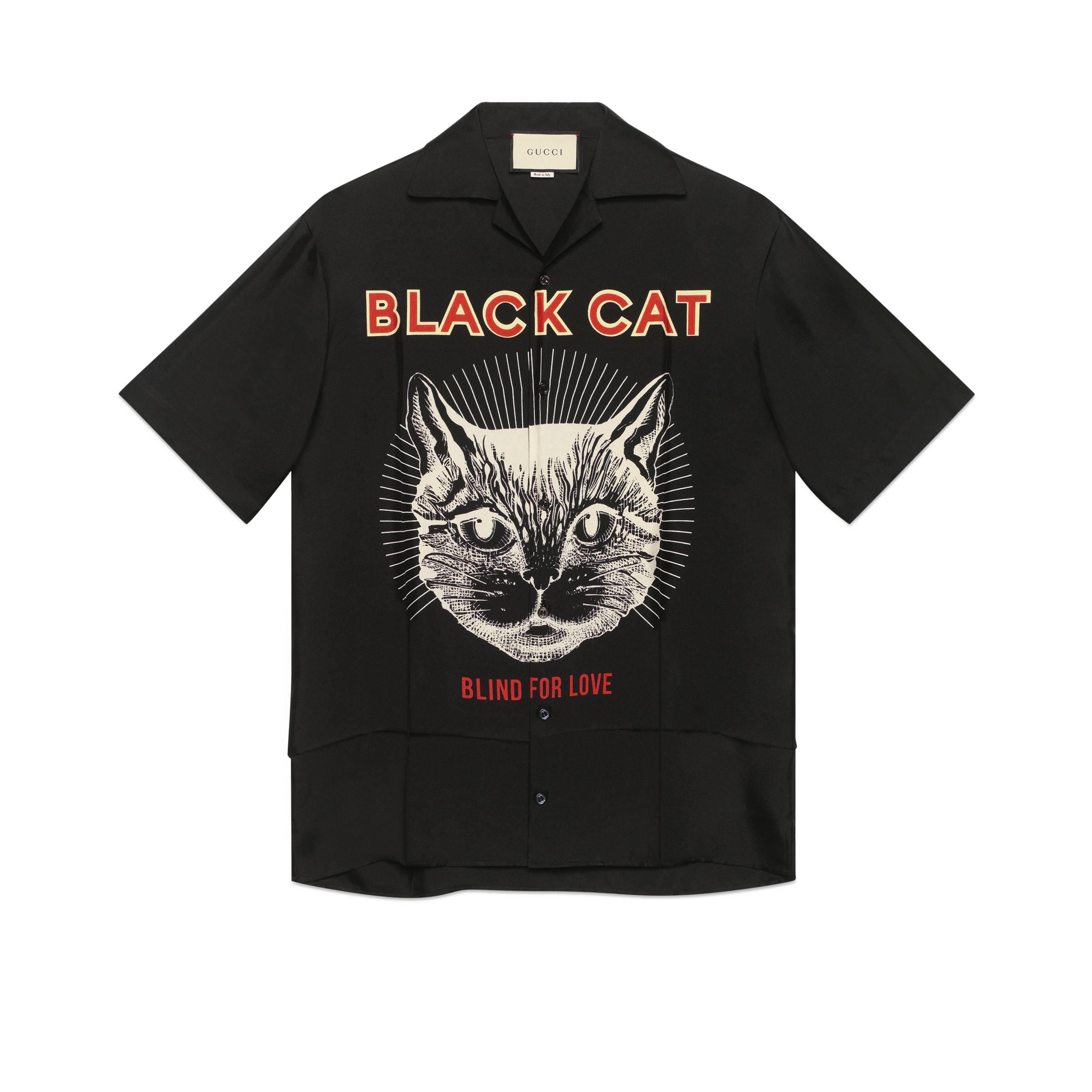 gucci black cat t shirt price