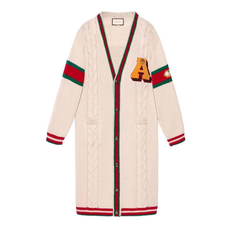 chunky embroidered cardigan