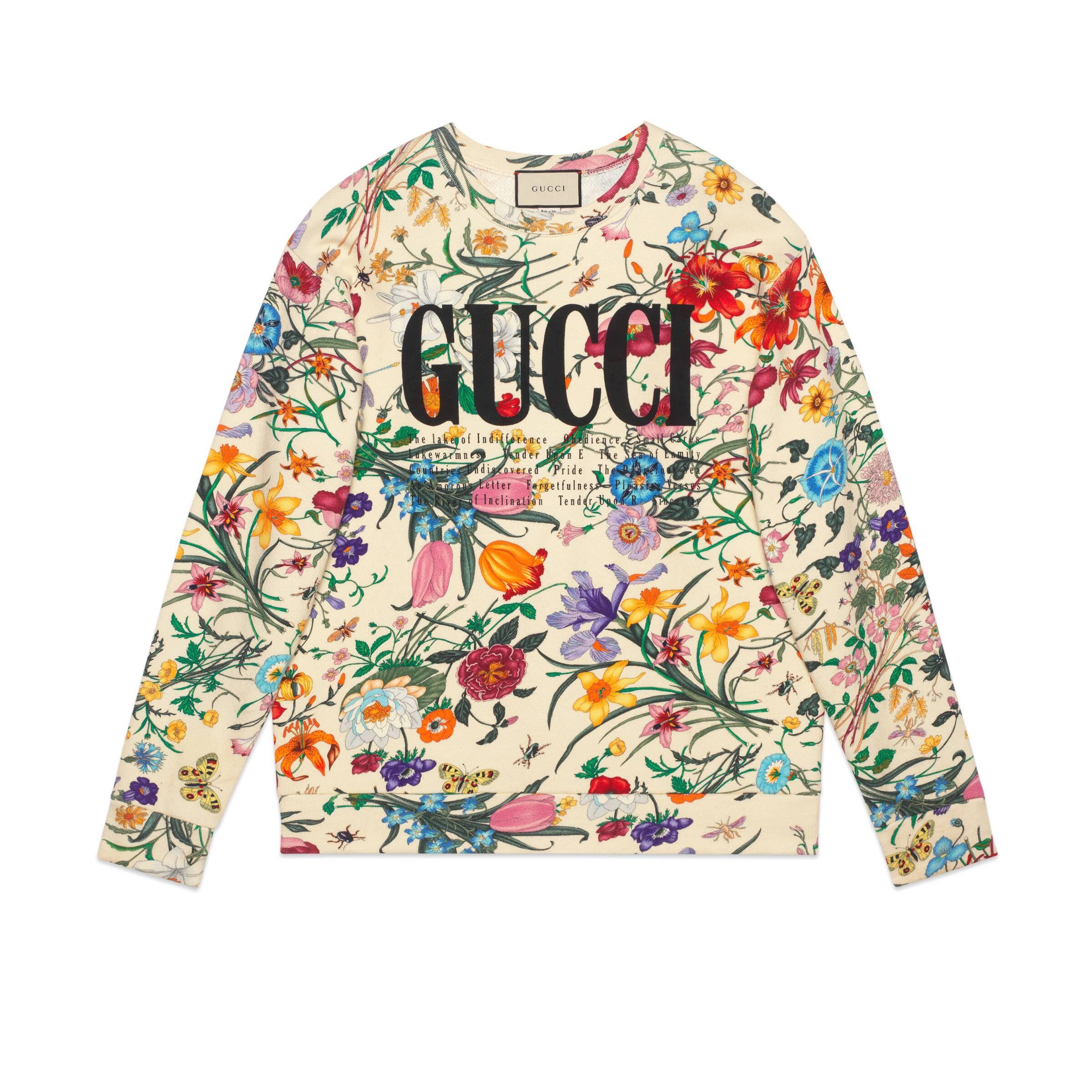 Gucci Oversize Sweatshirt With Print in White | Lyst