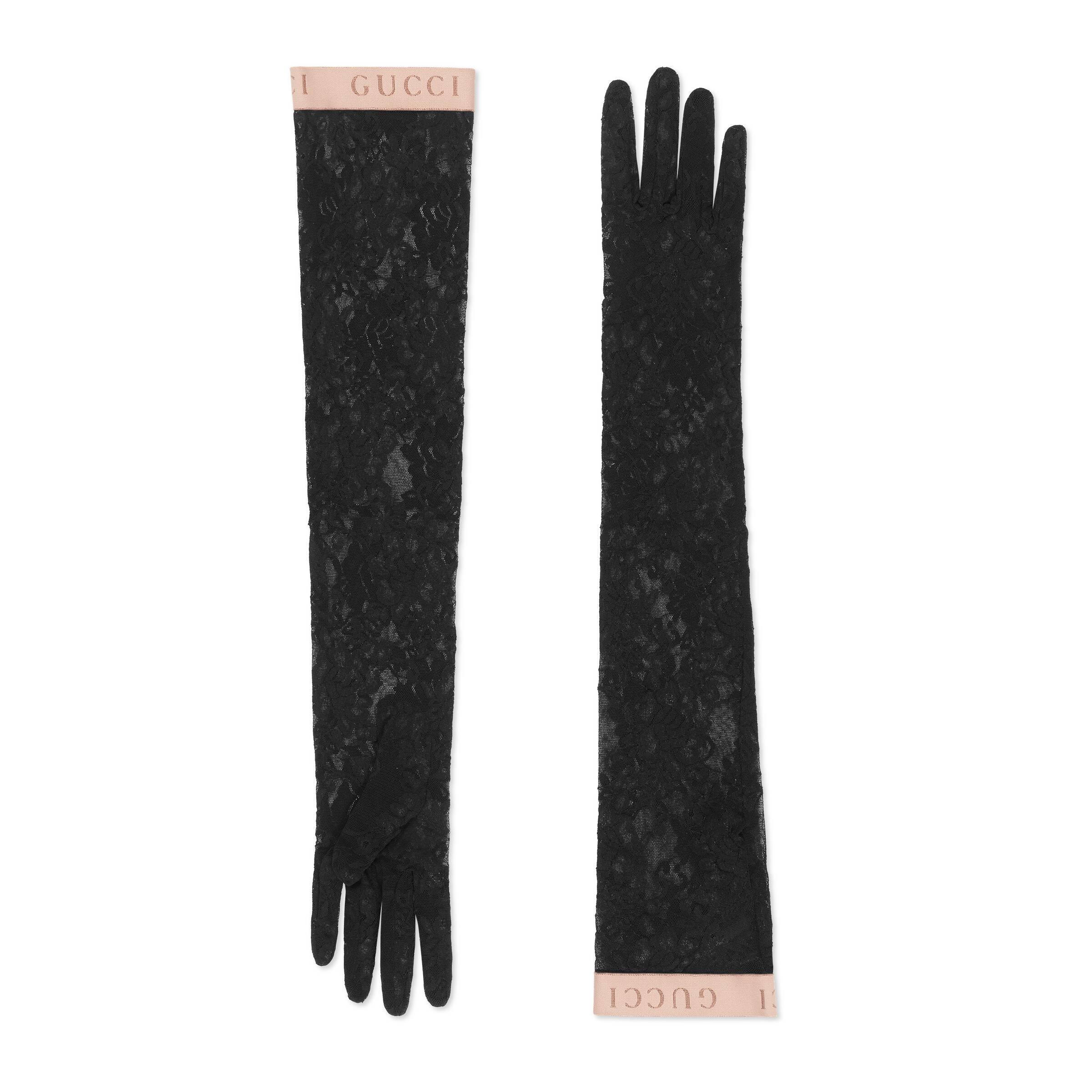 Gucci Lace Gloves in Black | Lyst