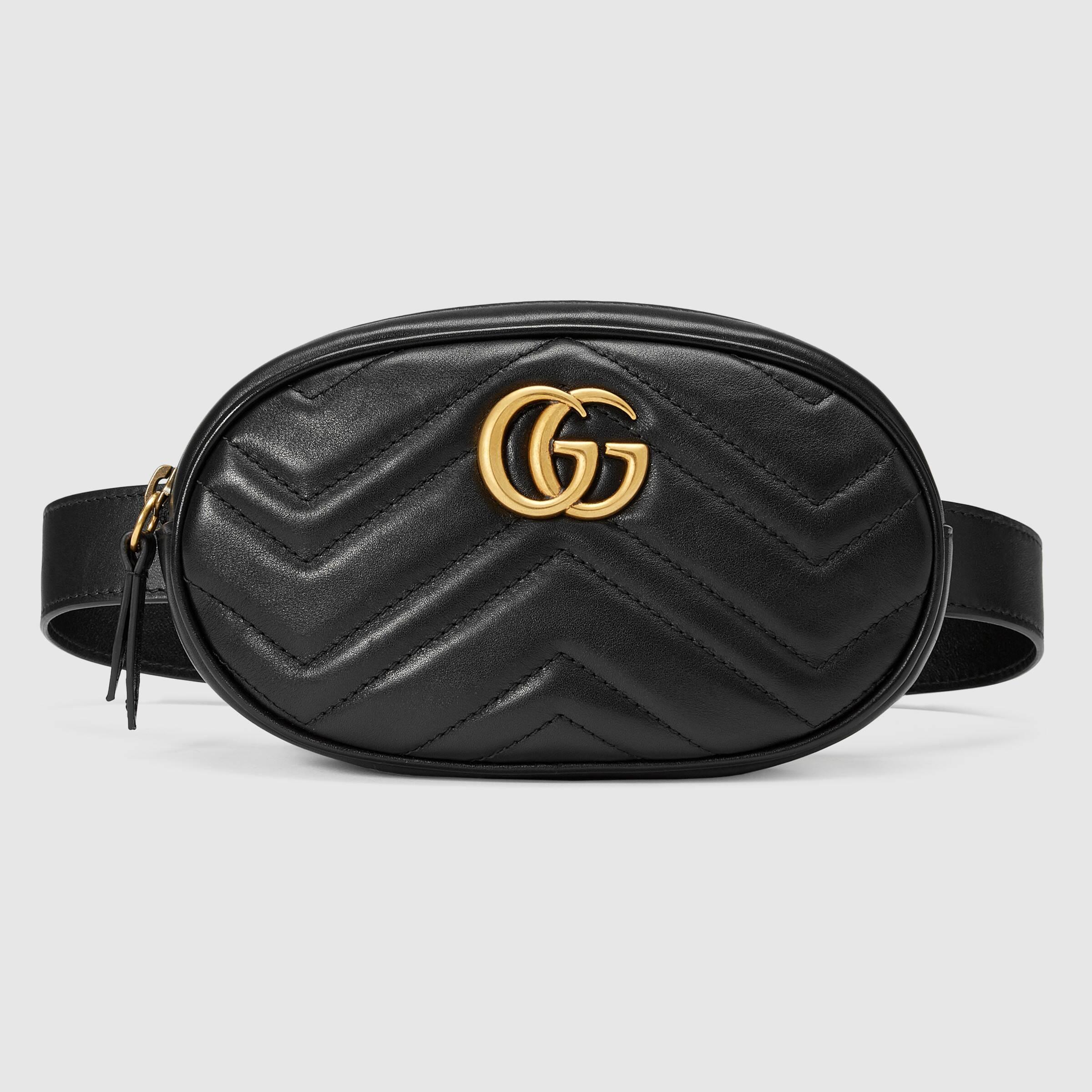 gucci small leather belt bag Gucci GG Marmont Small Matelasse Leather Belt Bag in Nero (Black) - Save 32% - Lyst