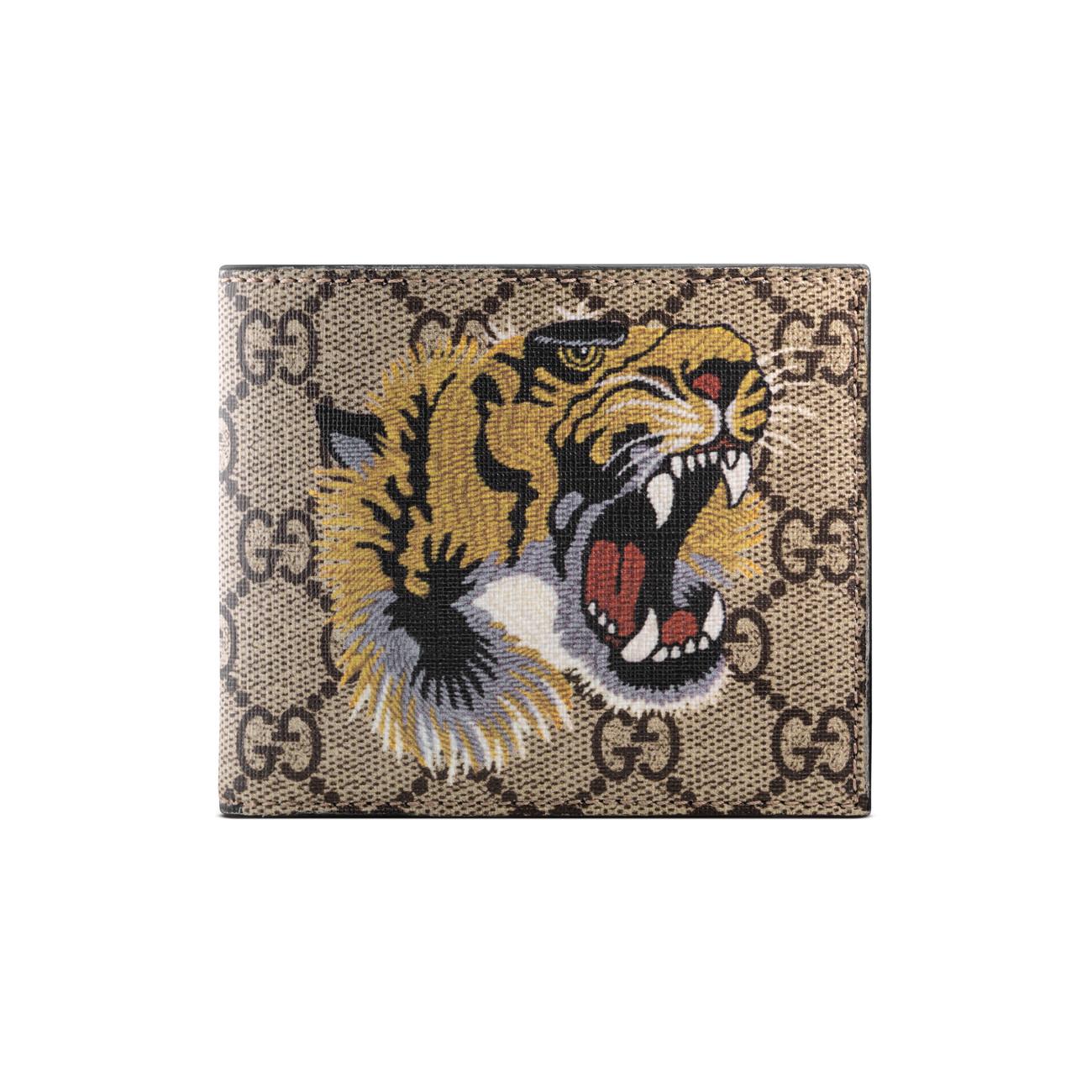 Gucci Tiger Print GG Supreme Wallet for Men | Lyst