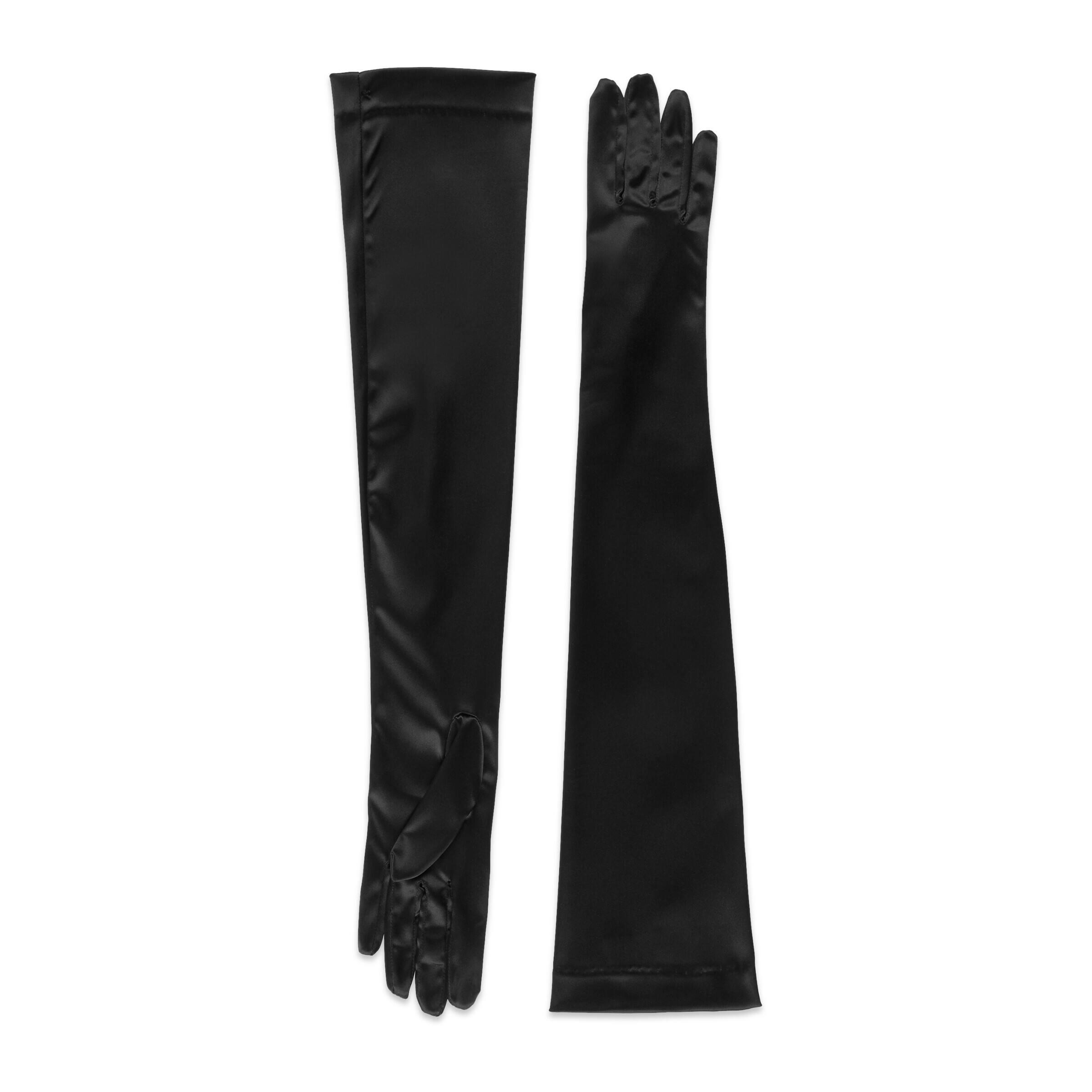 Gucci Long Satin Gloves in Black | Lyst