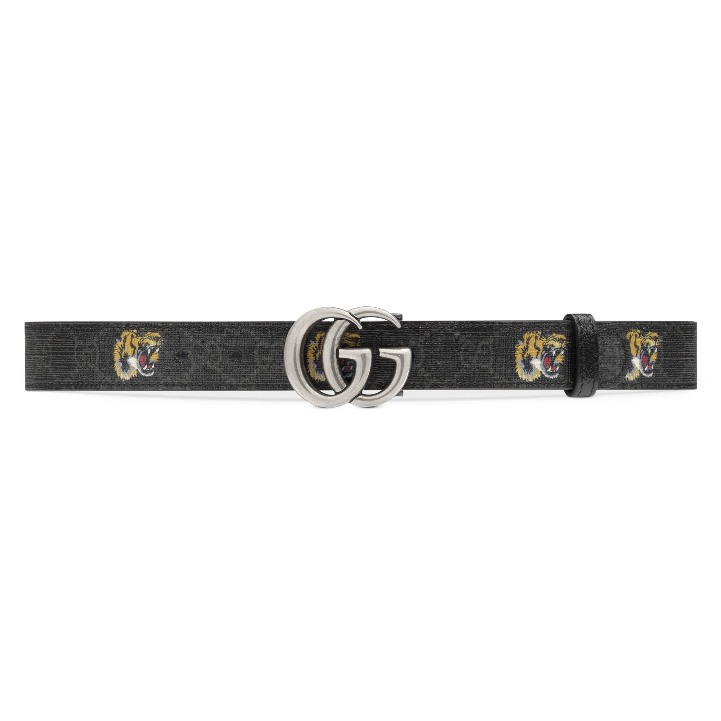 Gucci GG Marmont Tiger Print Reversible Belt in Black for Men | Lyst
