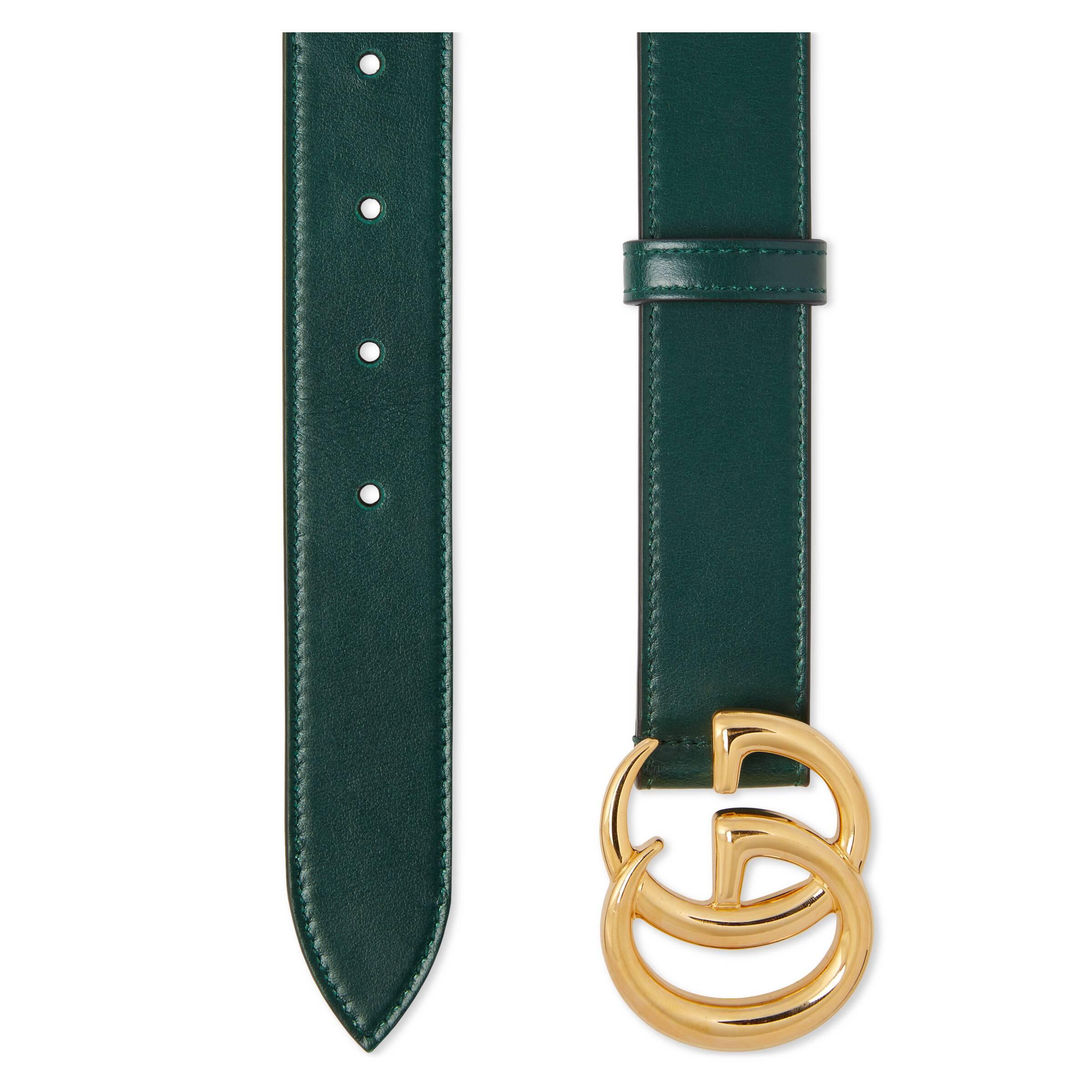 gucci marmont leather belt with shiny buckle