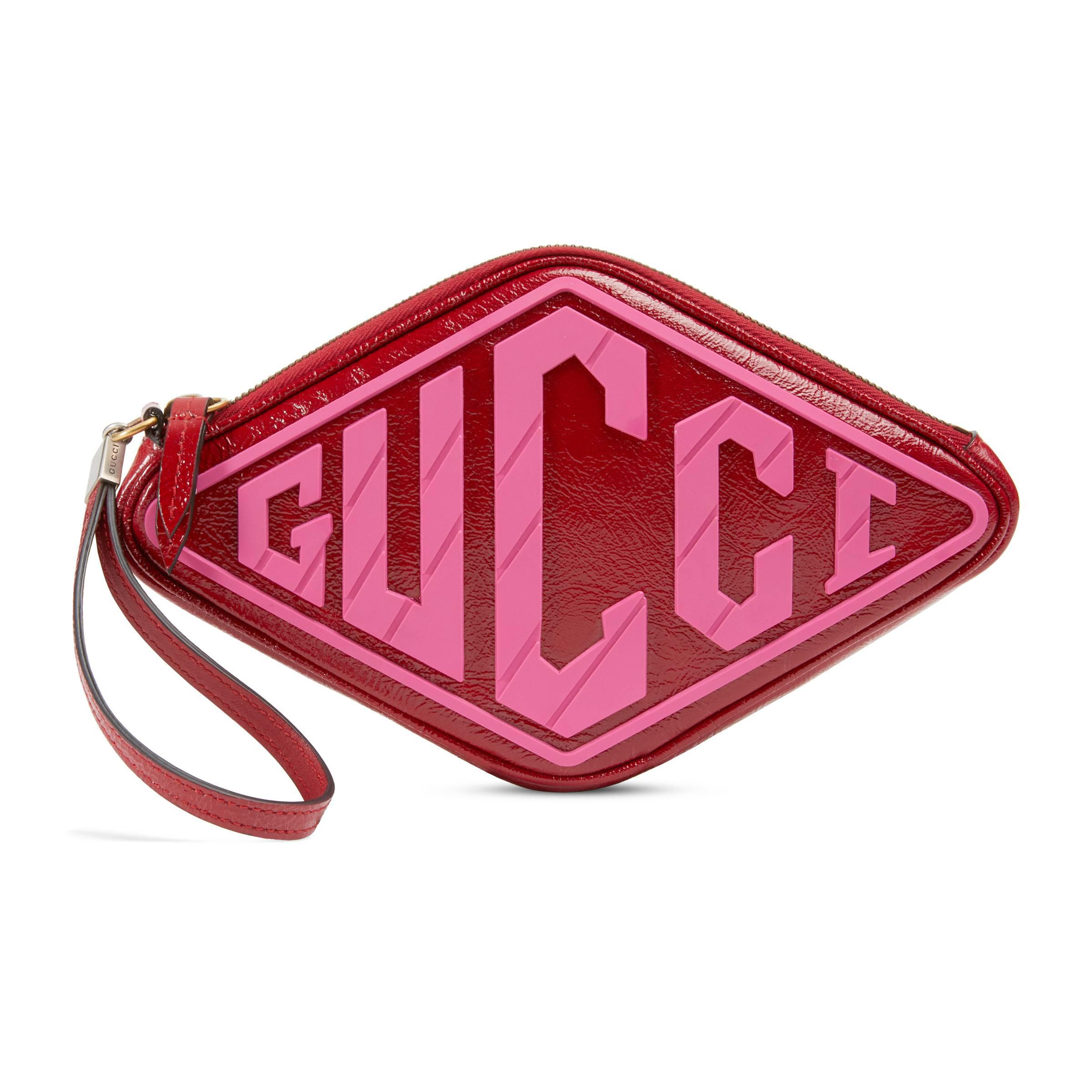 Gucci Rubber Game Wrist Wallet in Red - Lyst