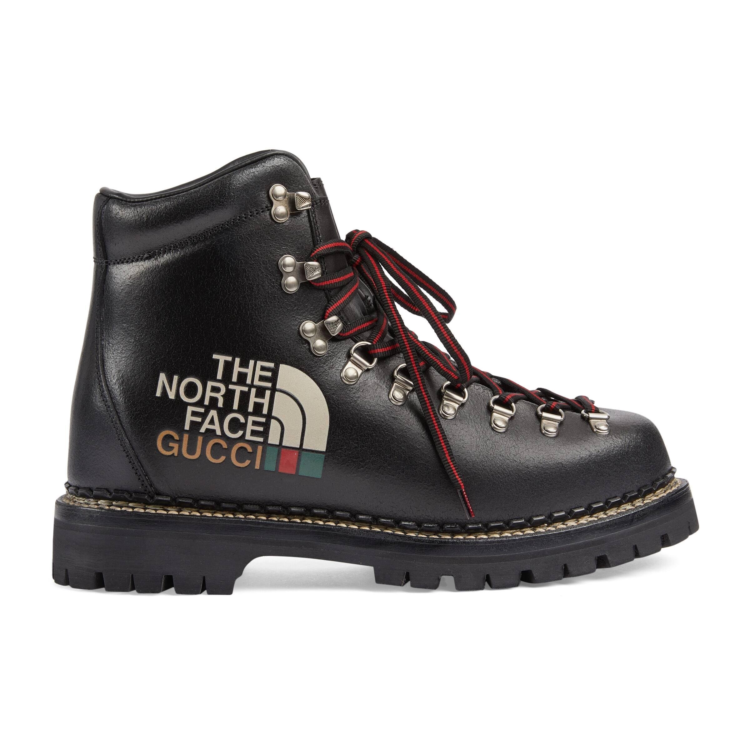 The North Face x Gucci - Authenticated Boots - Leather Black Plain for Men, Never Worn