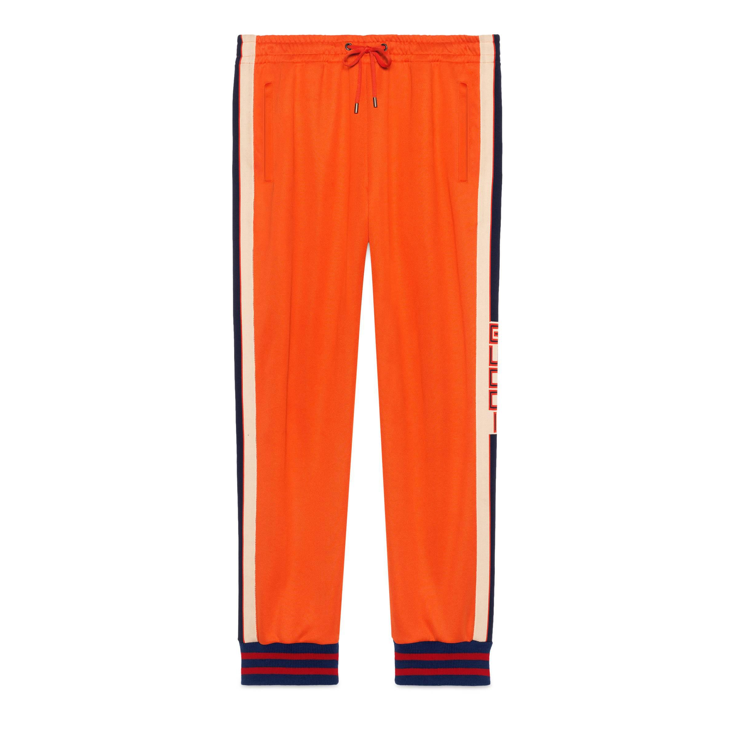 Gucci Technical Jersey Pant in Orange for Men | Lyst