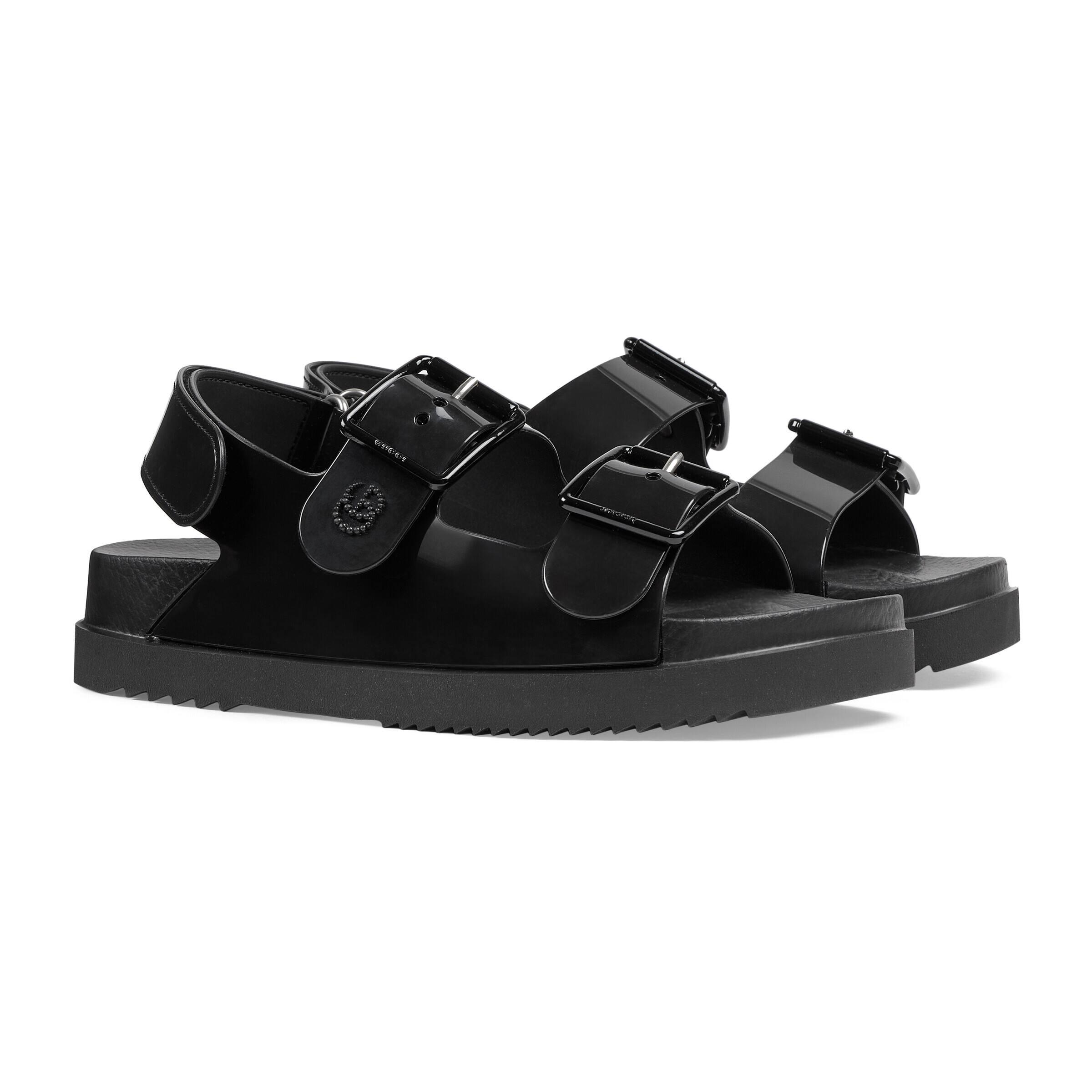 Gucci Sandal With Mini Double G in Black | Lyst