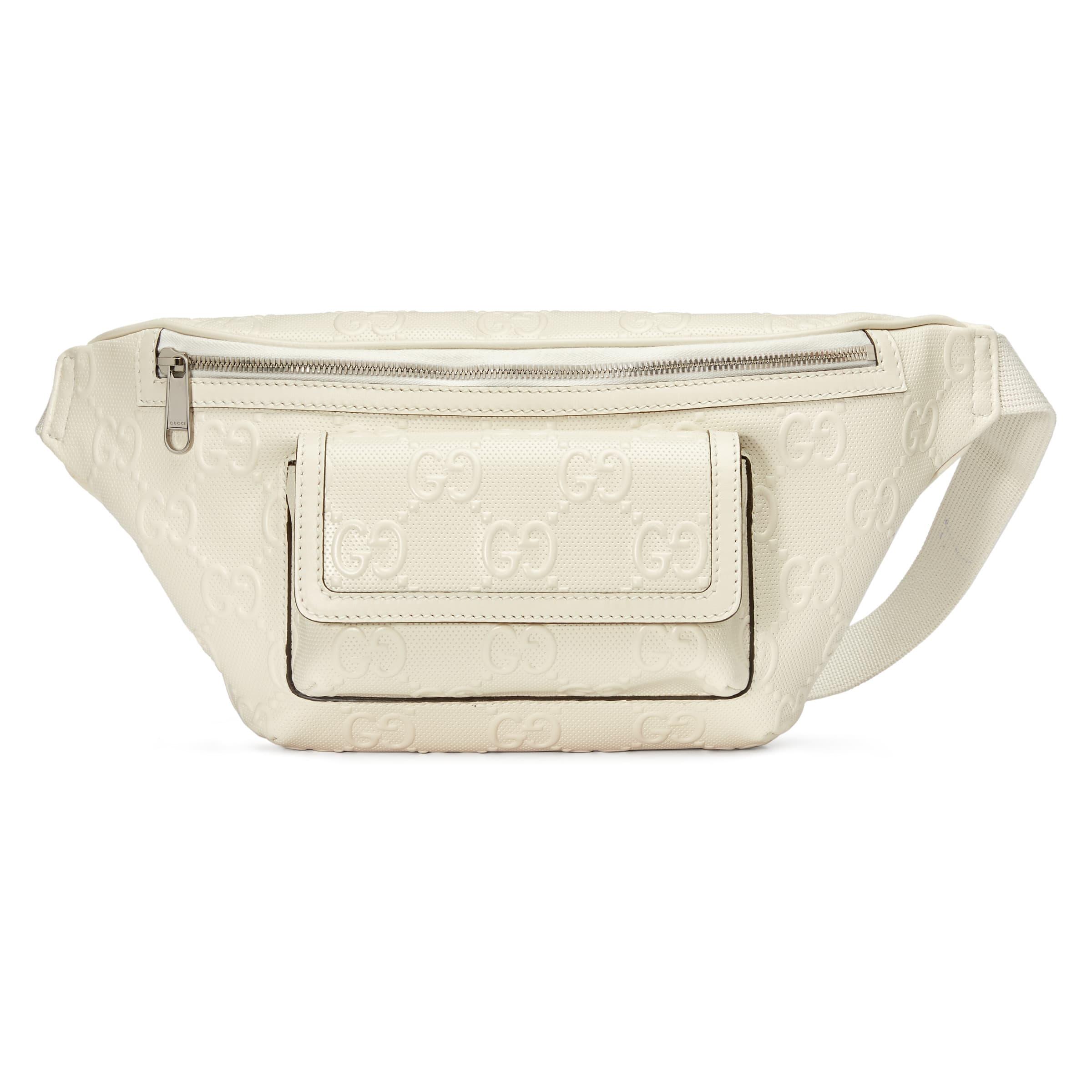Gucci GG Embossed Belt Bag in White for Men | Lyst