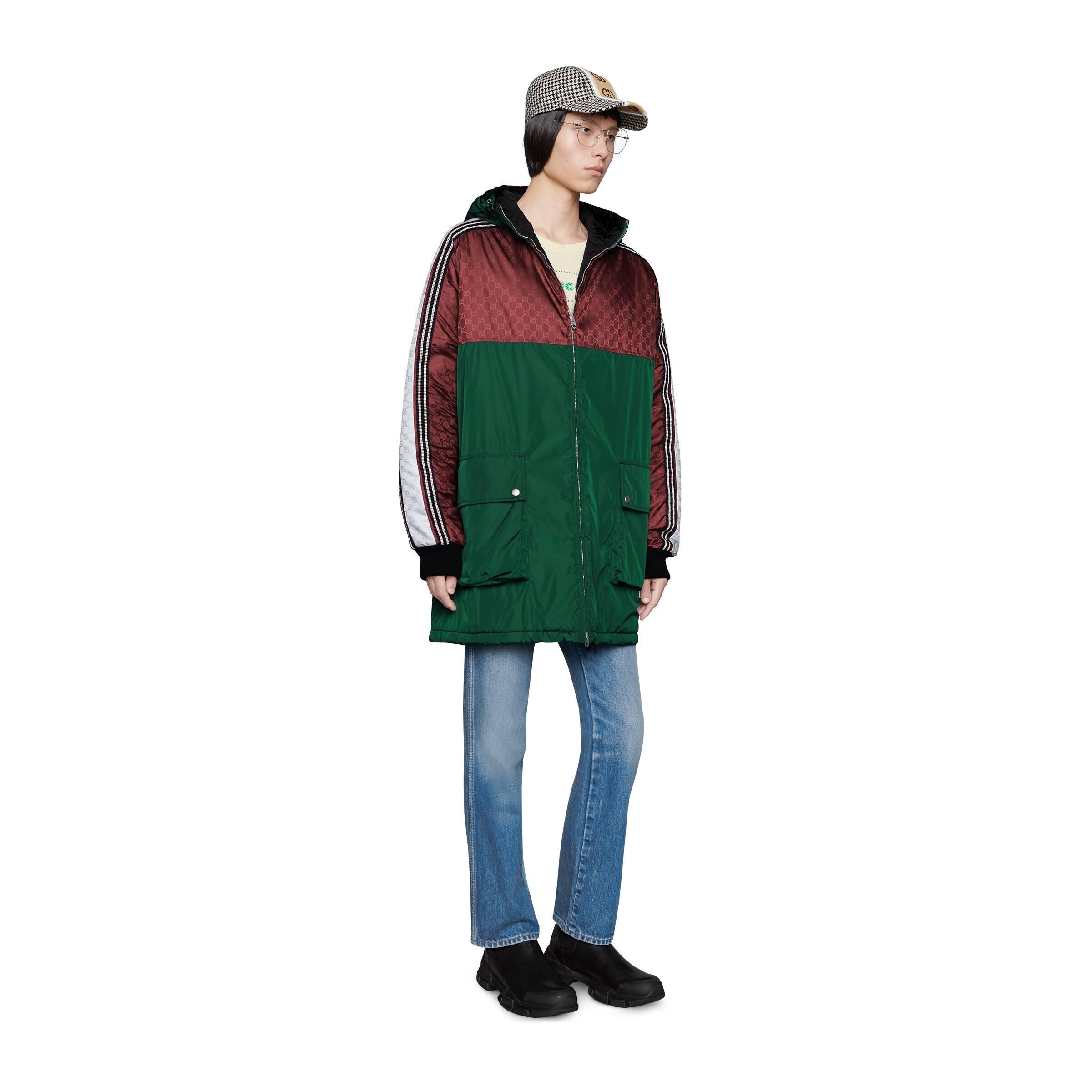 GG Jacquard Nylon Jacket in Green Men -