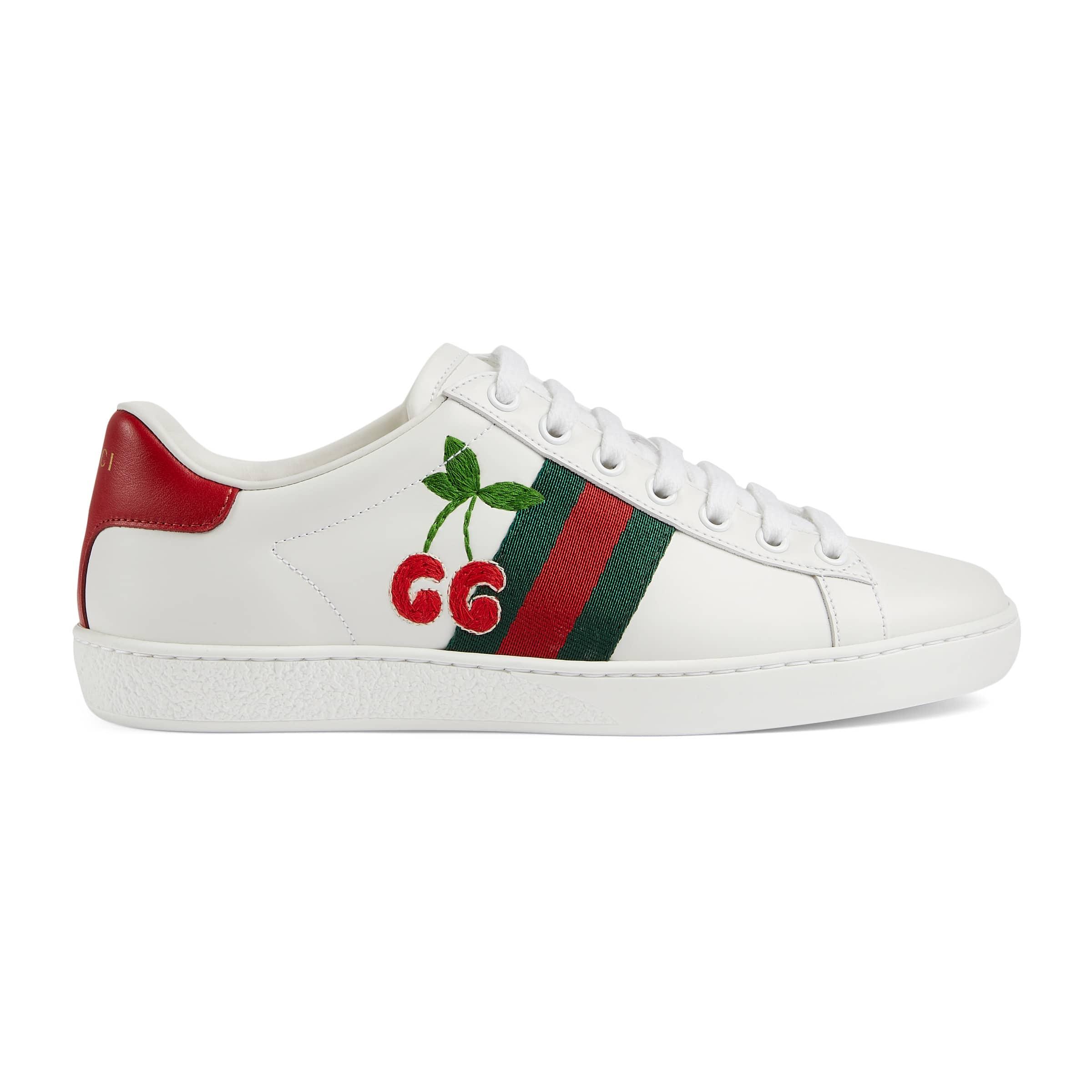 Gucci Leather New Ace Cherry Sneakers - Save 14% - Lyst