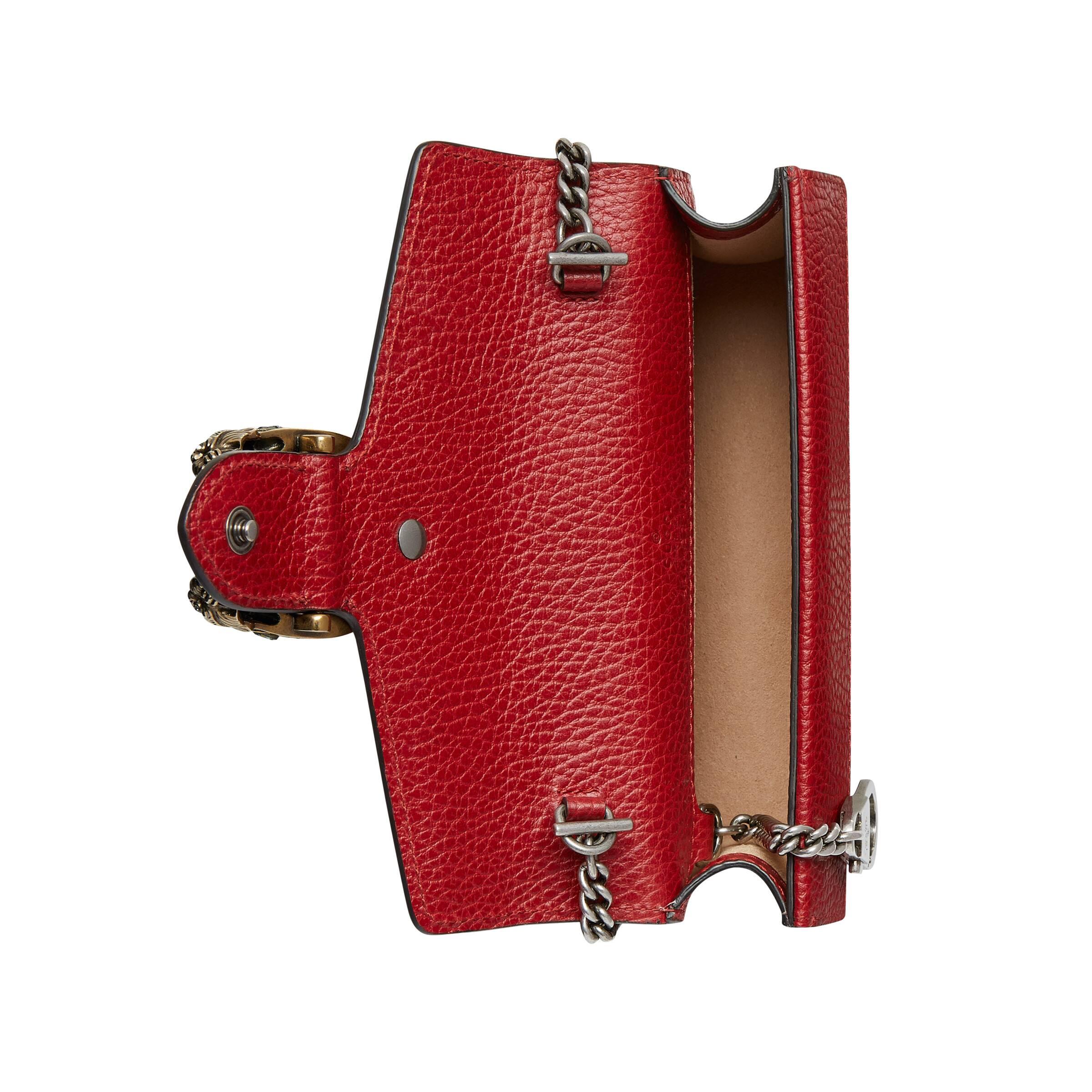 gucci dionysus red leather