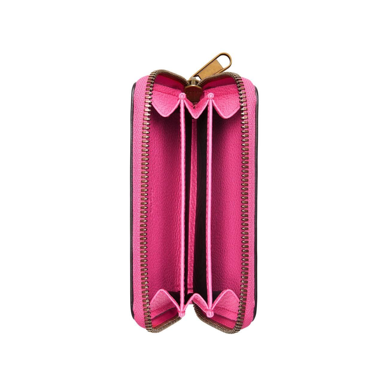 gucci print leather card case