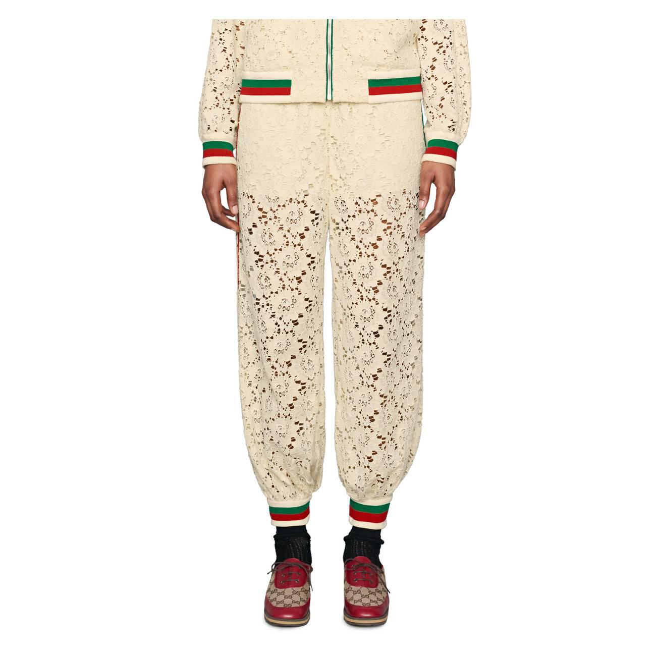 Gucci Flower Lace jogging Pant in Green Lyst