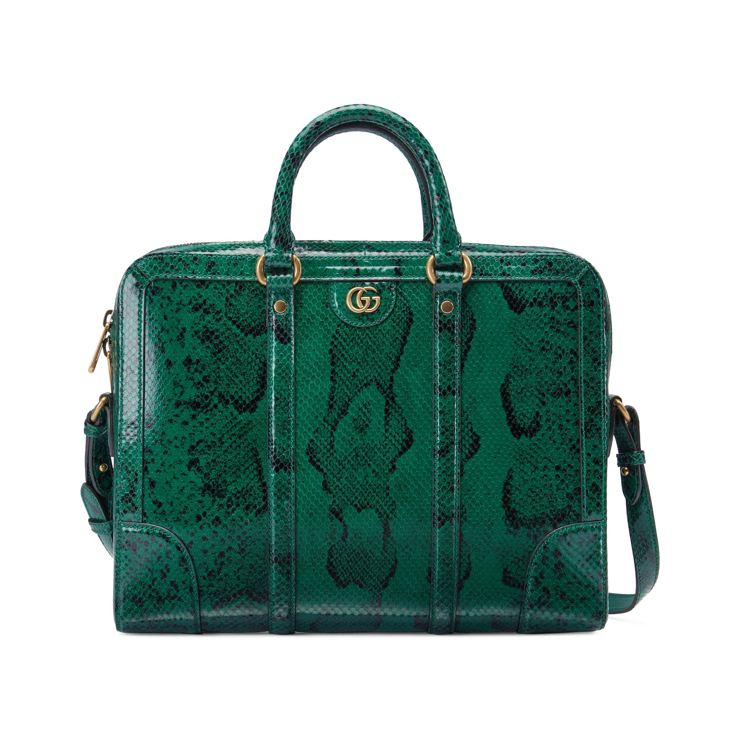 Python backpack with Double G in emerald green