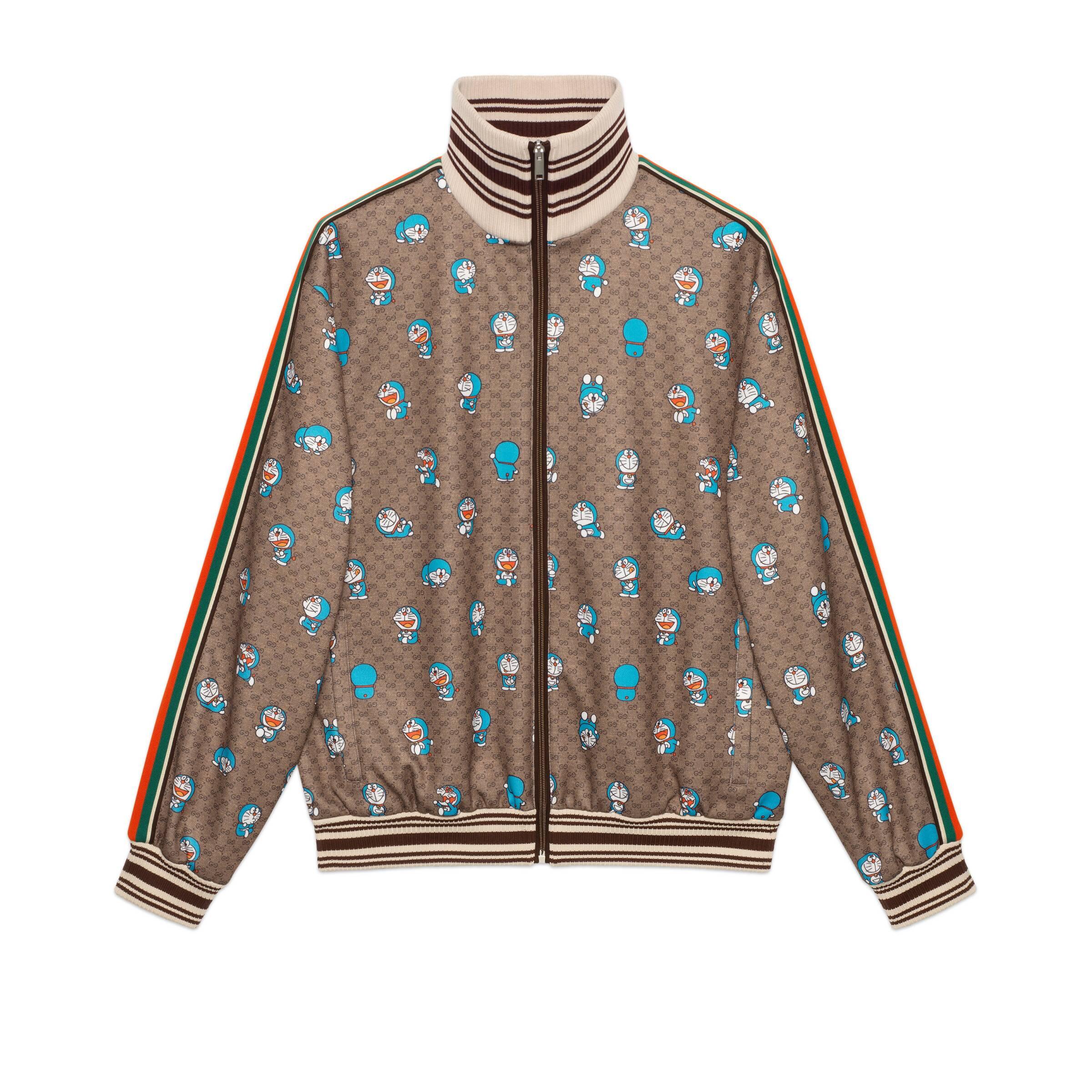 Gucci Doraemon X GG Zip-up Jacket in Natural for Men | Lyst
