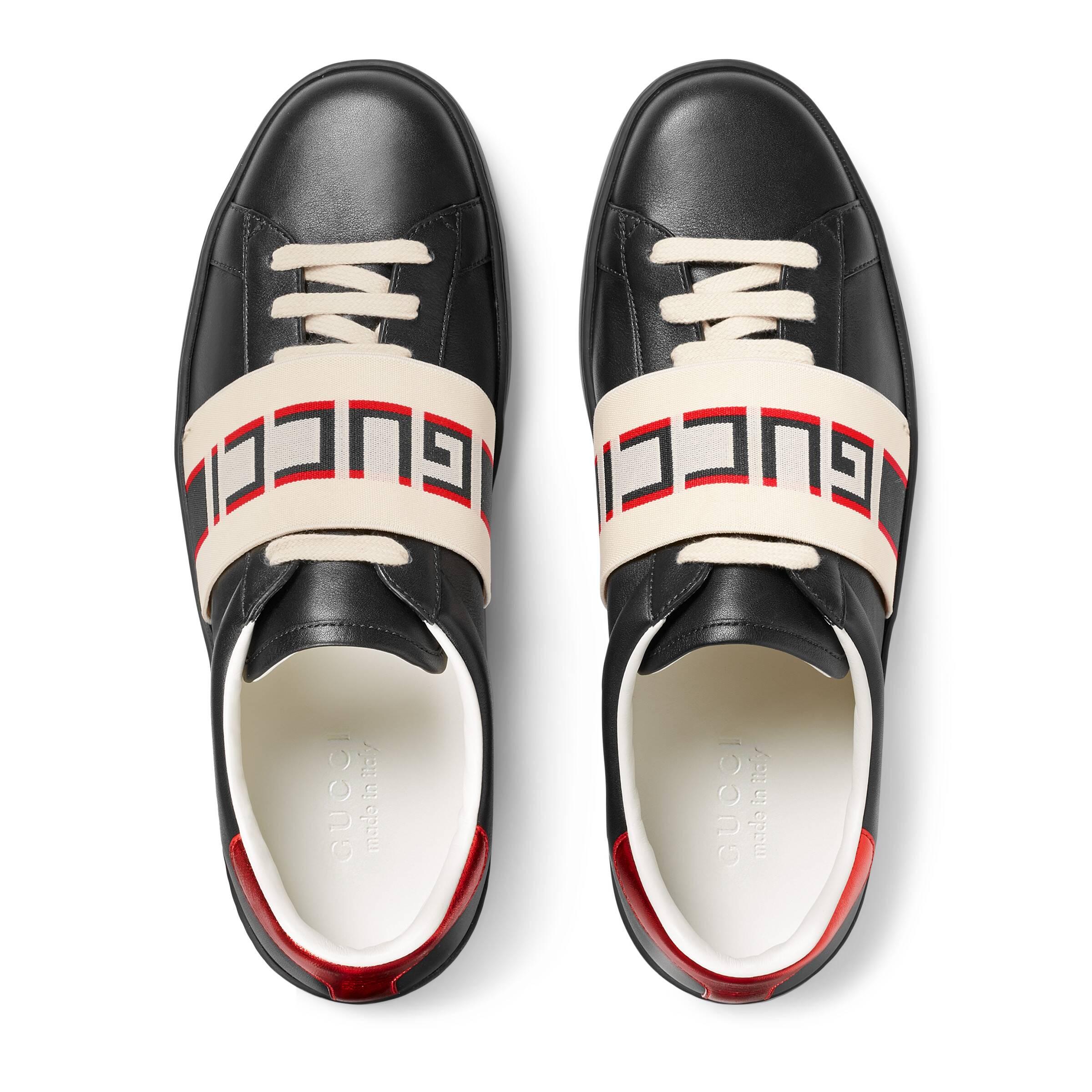 gucci ace stripe black