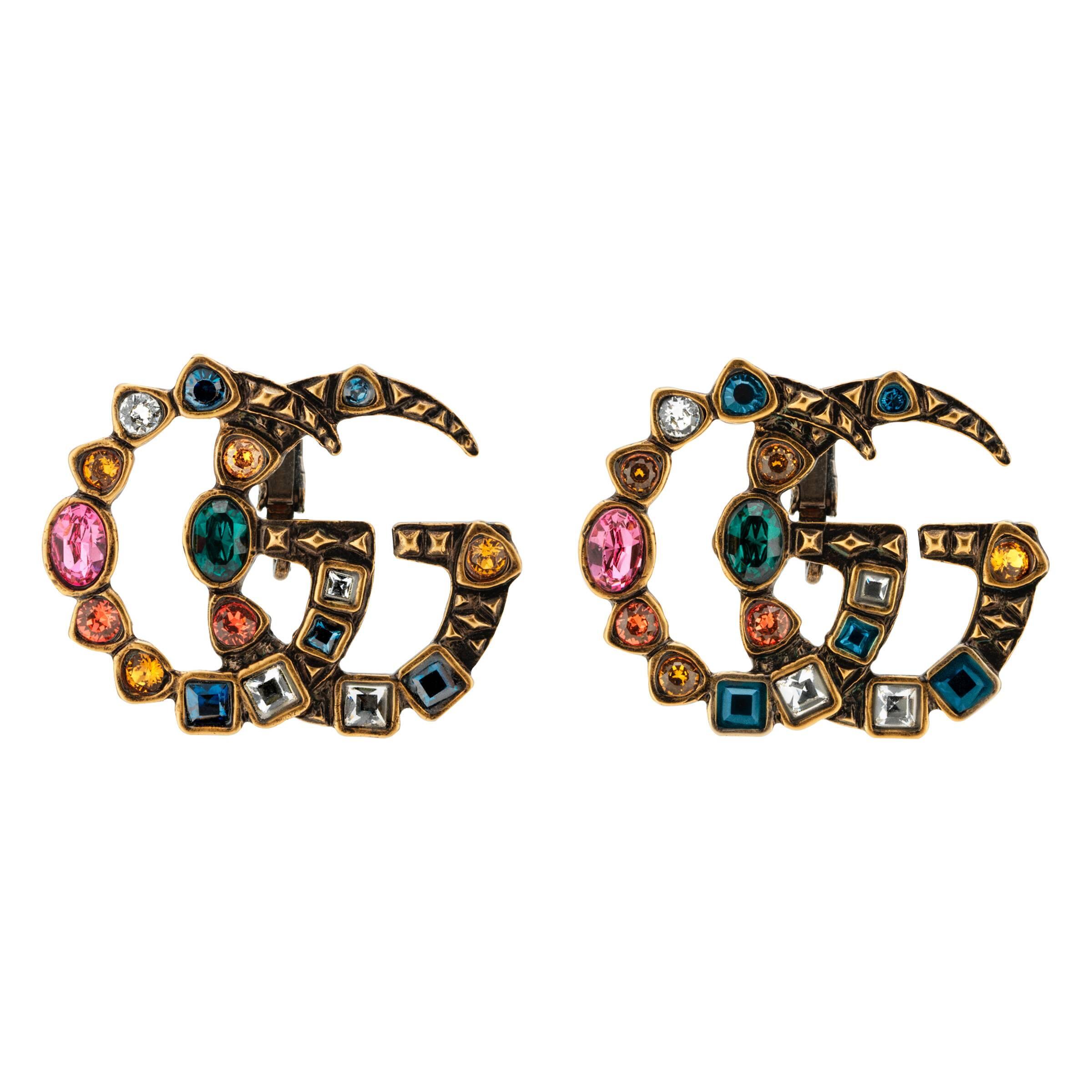 Gucci Ohrringe mit GG und Kristallen | Lyst DE