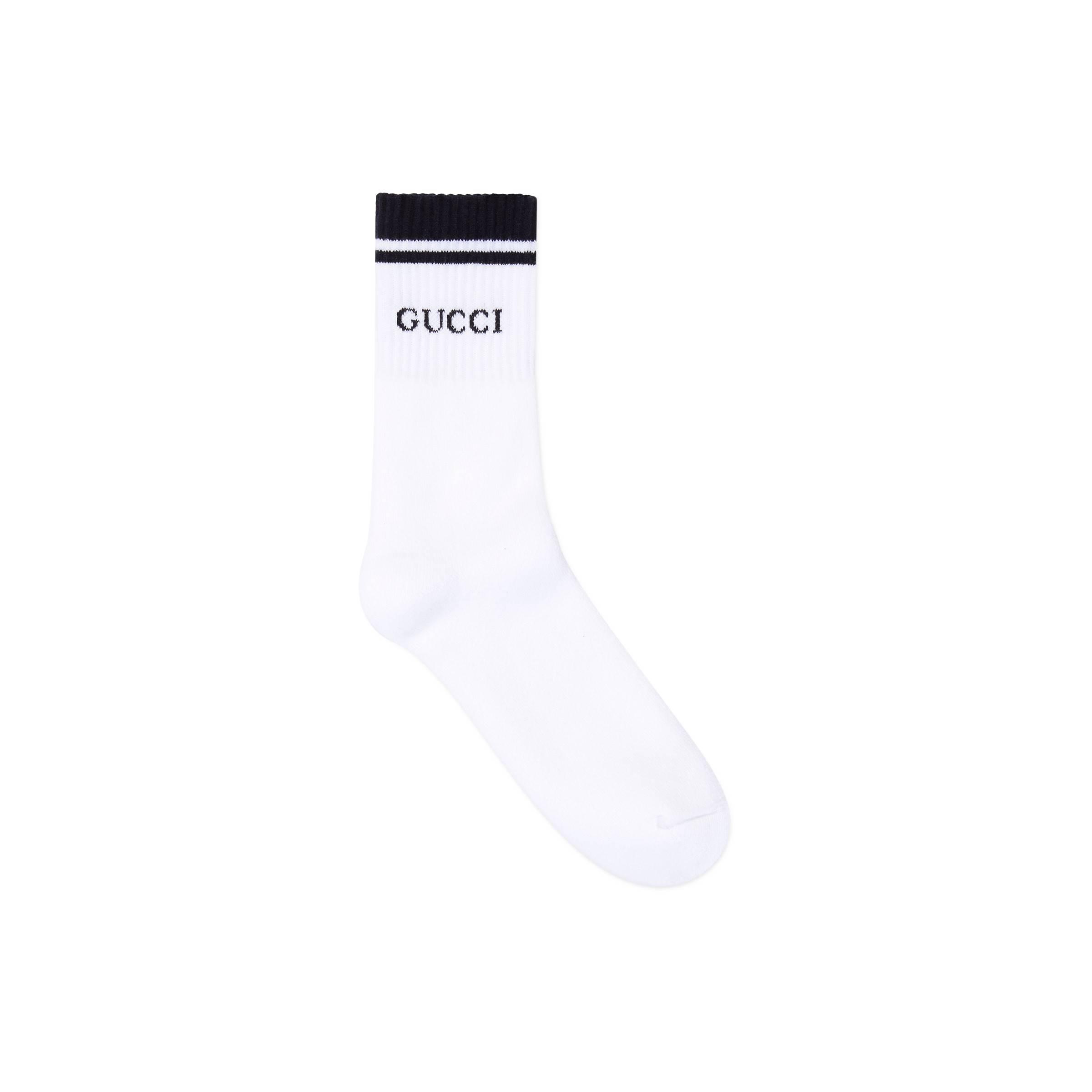 Gucci Cotton Basic Logo Socks in White for Men Save 18 Lyst