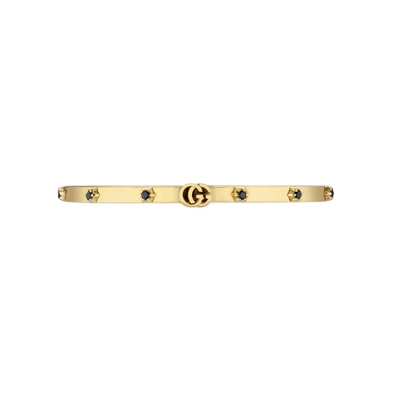 Gucci GG Running Bracelet In Yellow Gold Black | Lyst