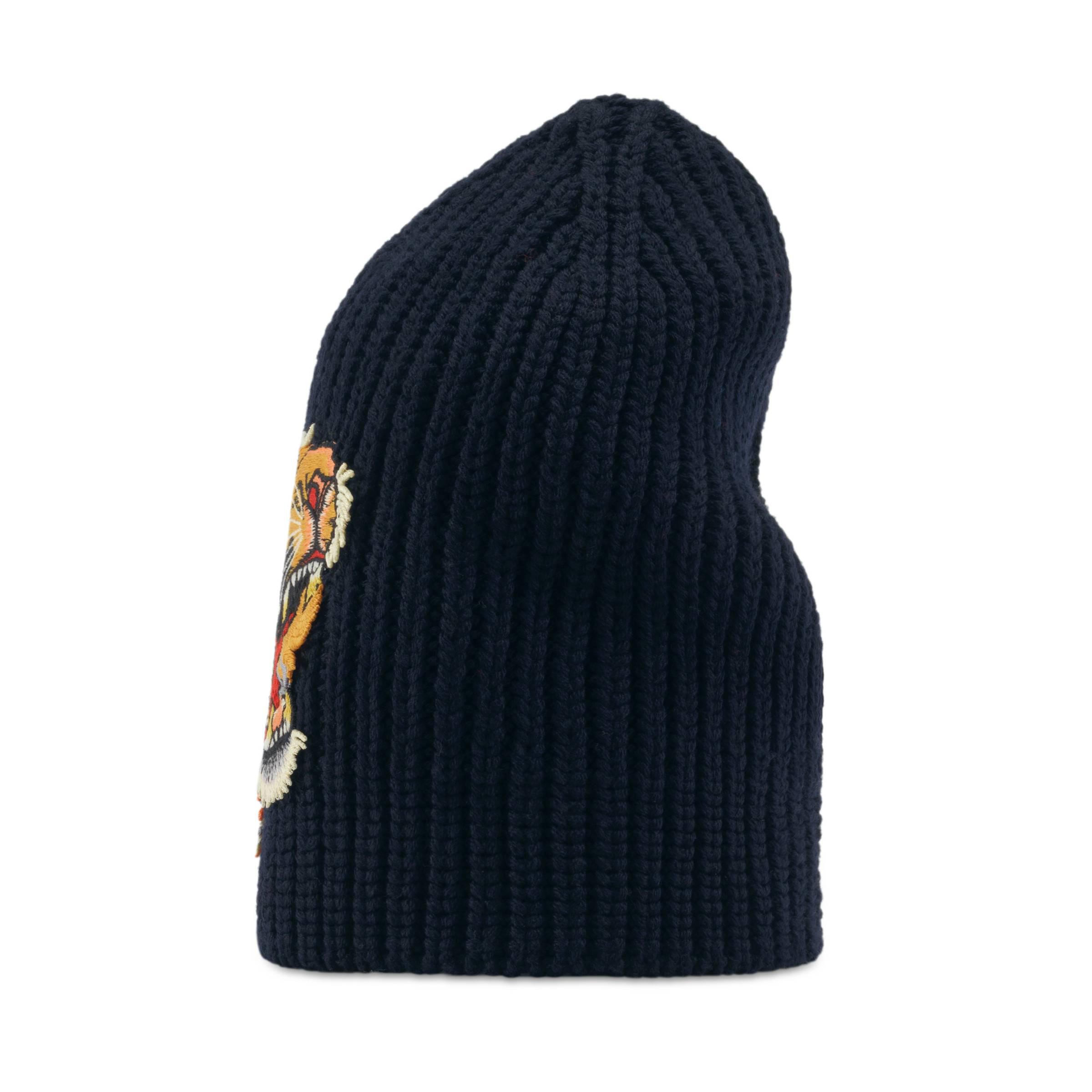 Gucci Wool Hat With Tiger in Blue for Men - Lyst