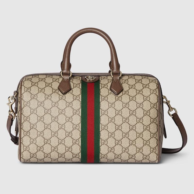 Gucci Ophidia Large Boston Bag, Gg Canvas in Metallic | Lyst