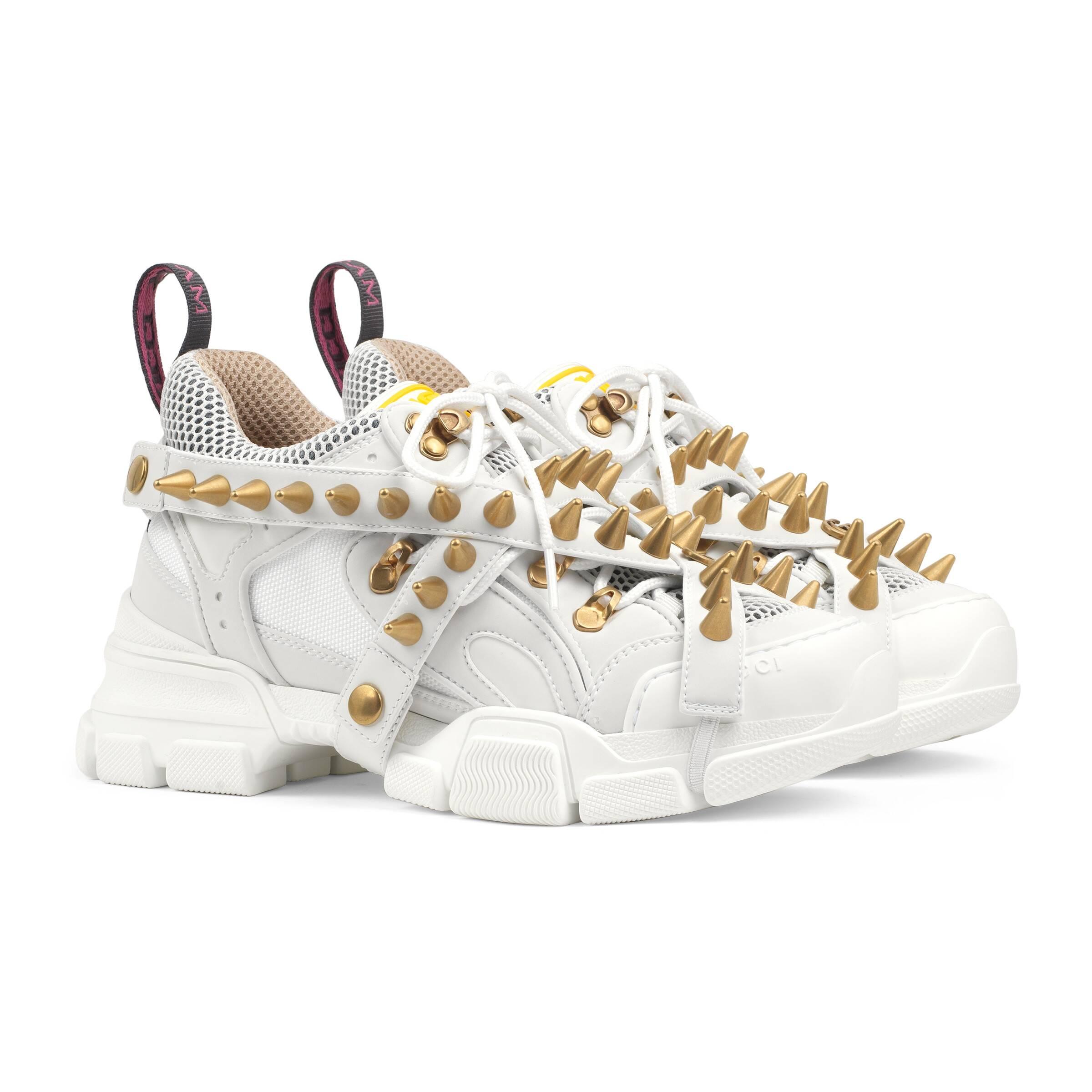 Gucci Rubber Flashtrek Sneakers in White - Lyst