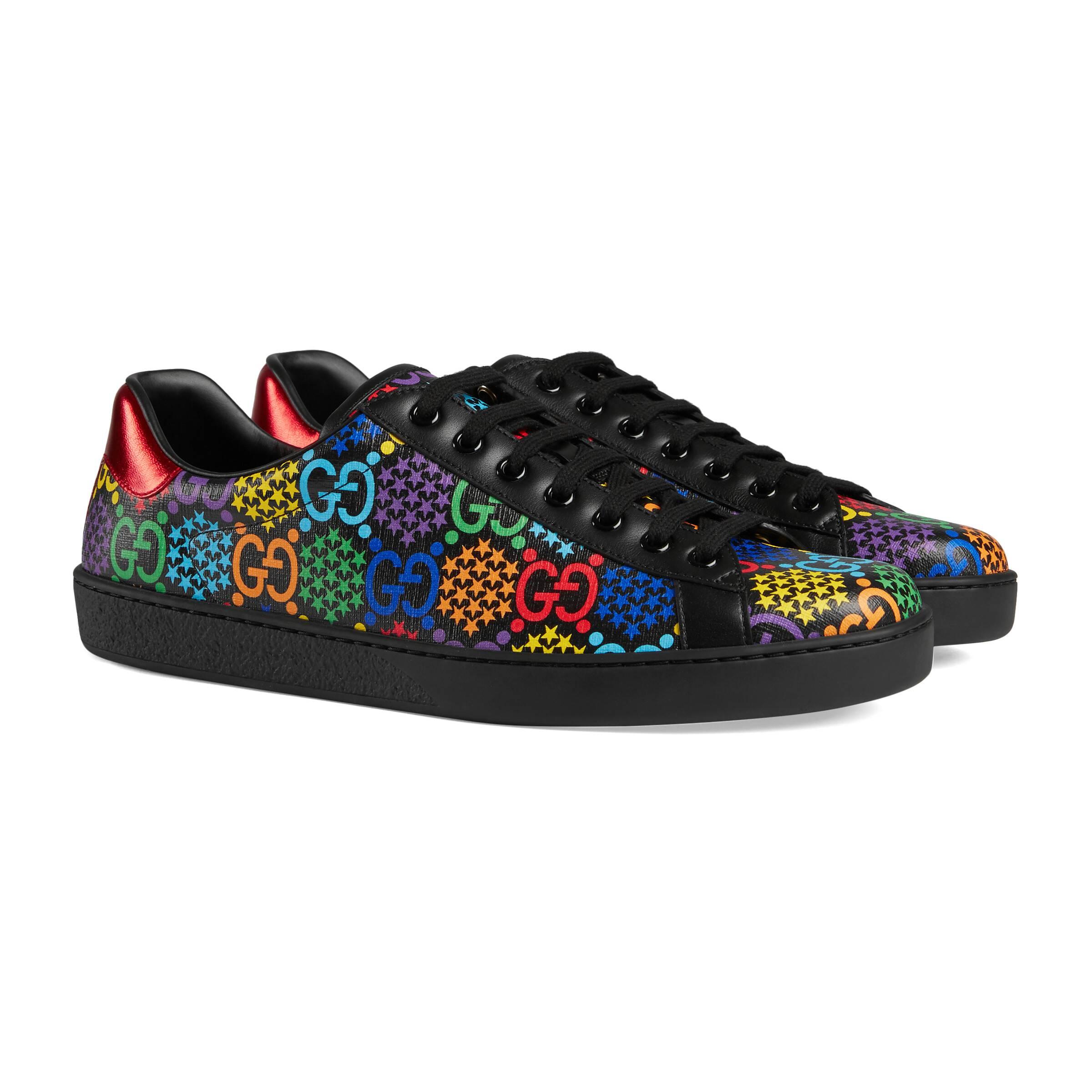 Gucci GG Psychedelic Ace Sneaker in Black for Men | Lyst