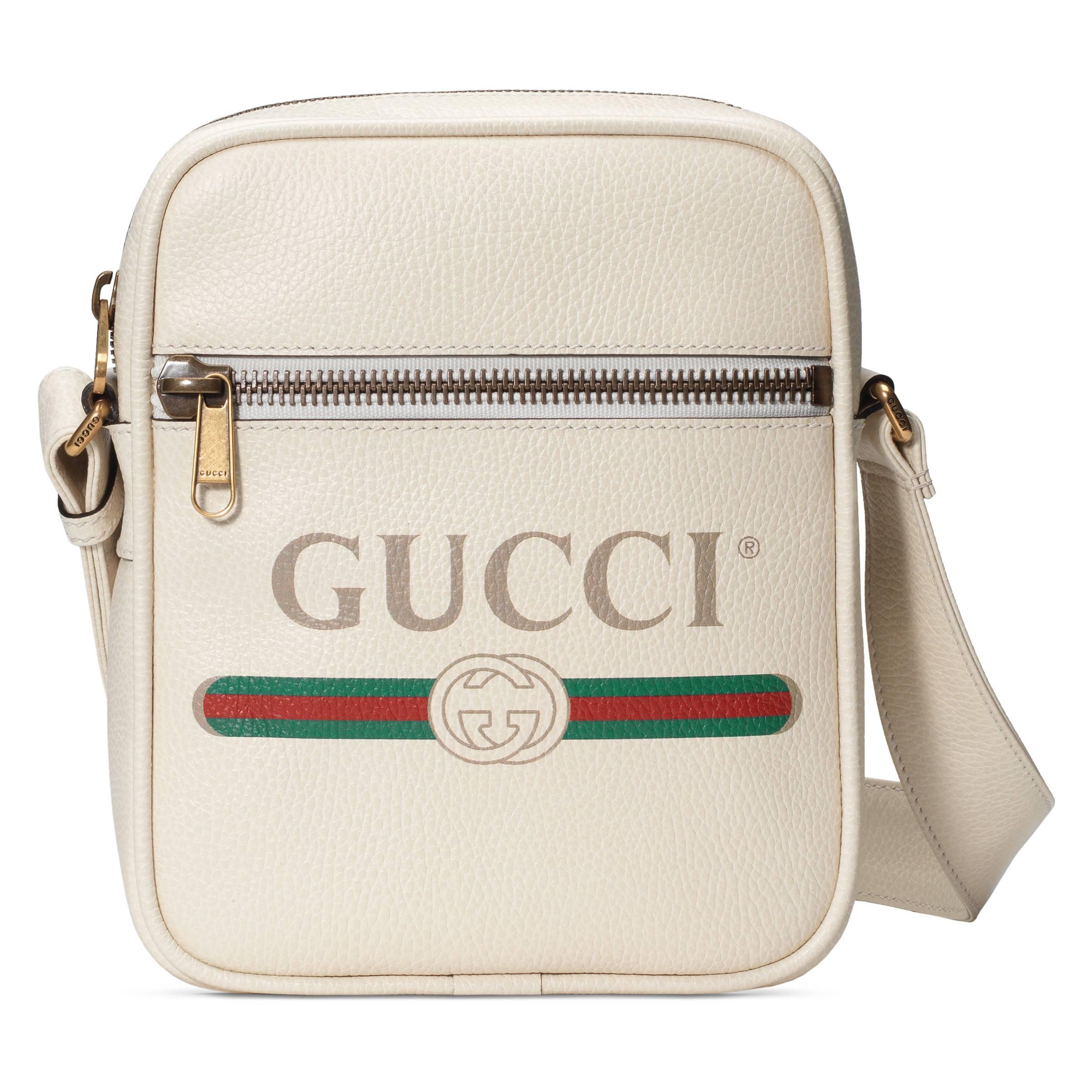Gucci Print Messenger Bag in White for Men | Lyst