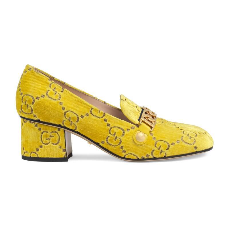 Gucci Sylvie 55mm GG Velvet Loafer in 