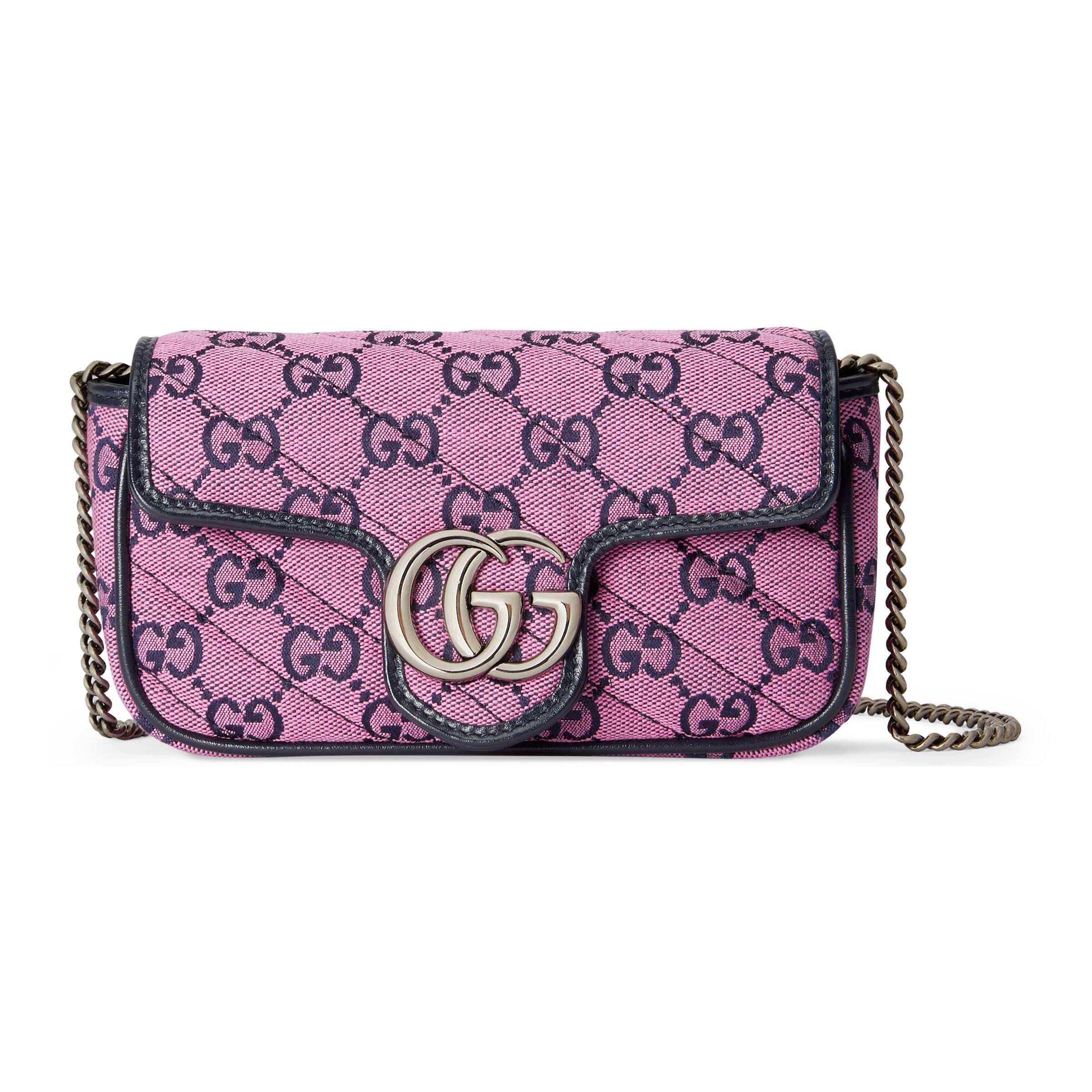 Gucci GG Marmont Multicolour Super Mini Bag in Pink | Lyst