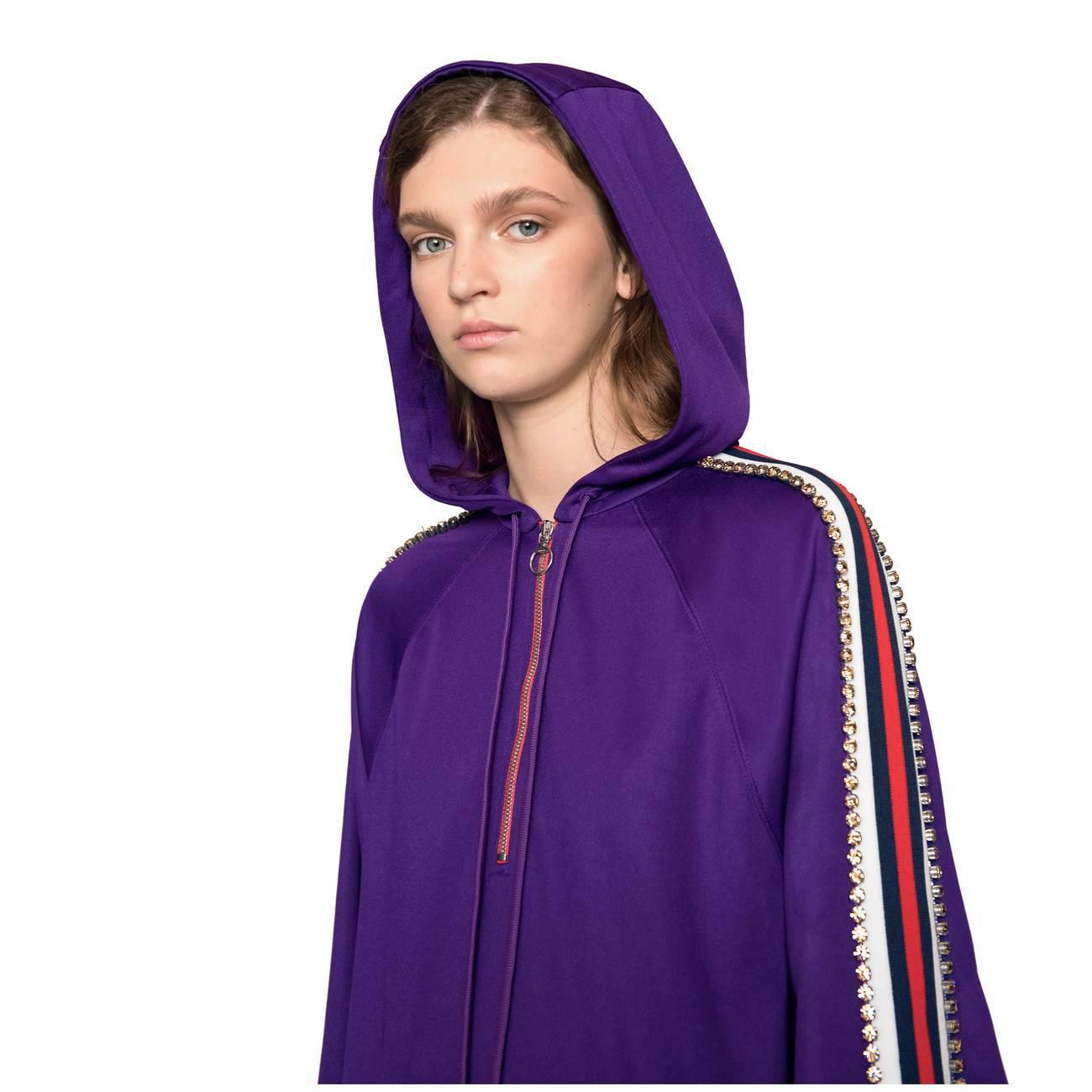 gucci hooded jersey dress