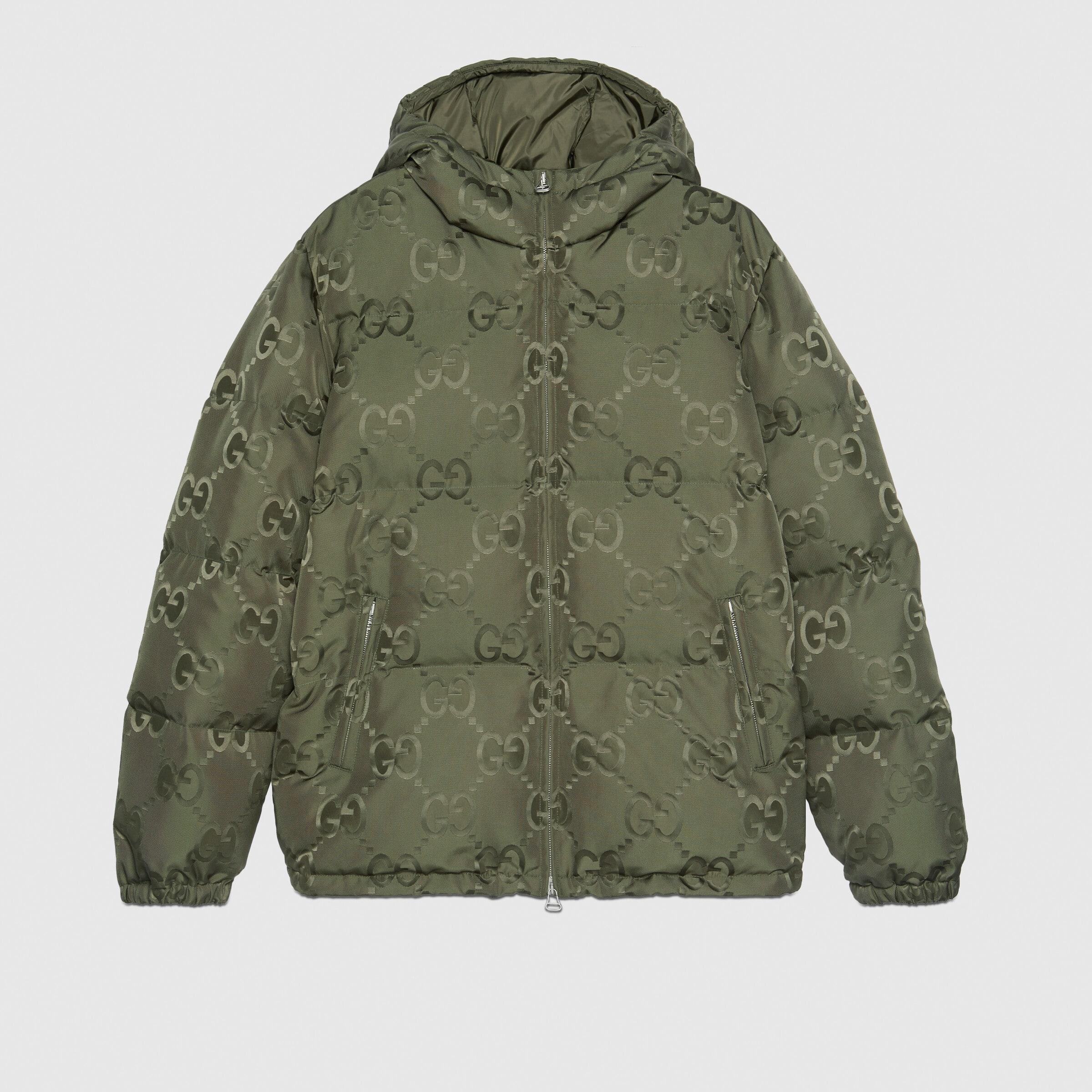Gucci Jumbo GG Canvas Down Jacket in Green for Men | Lyst UK