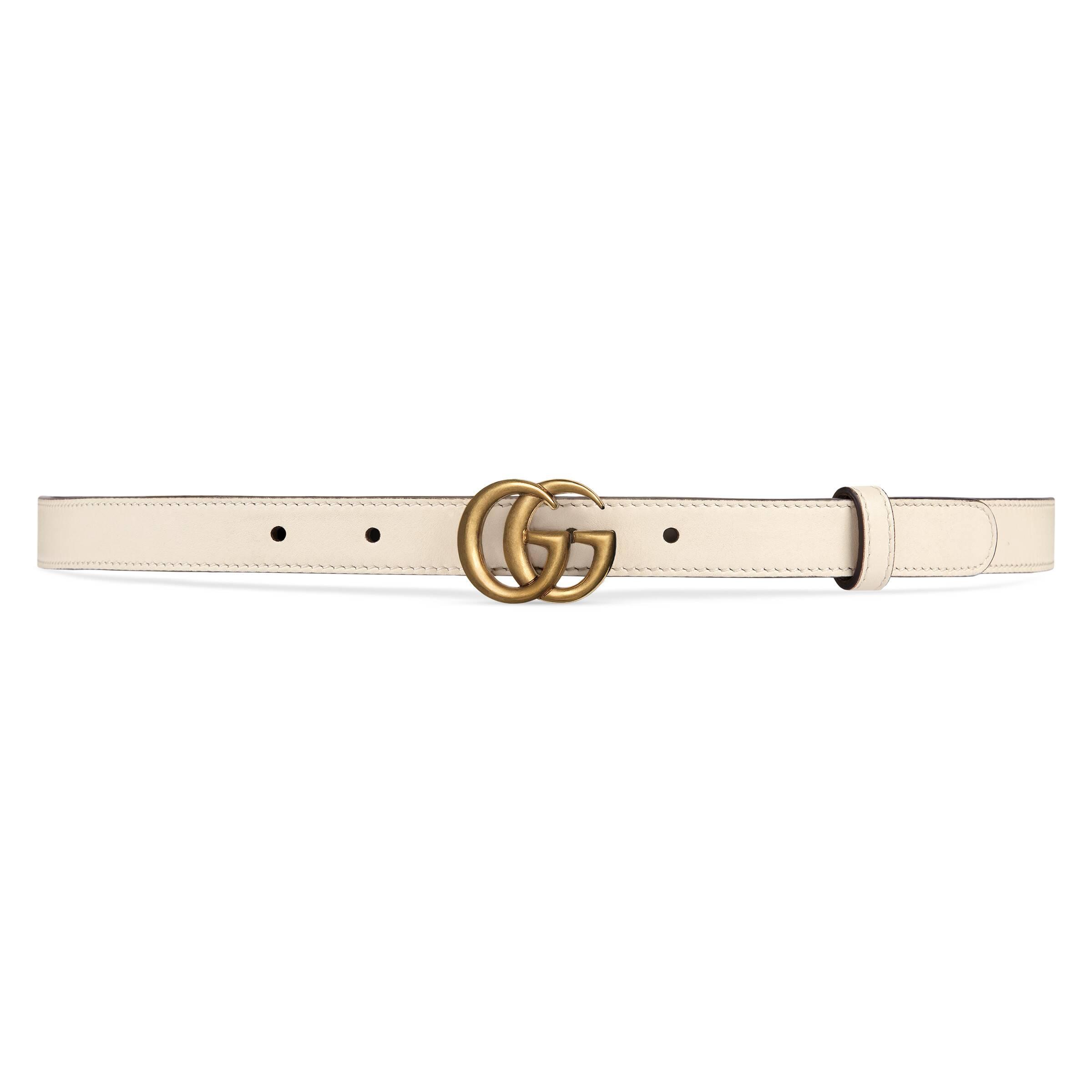 Gucci Signature Leather Belt in White - Save 49% - Lyst
