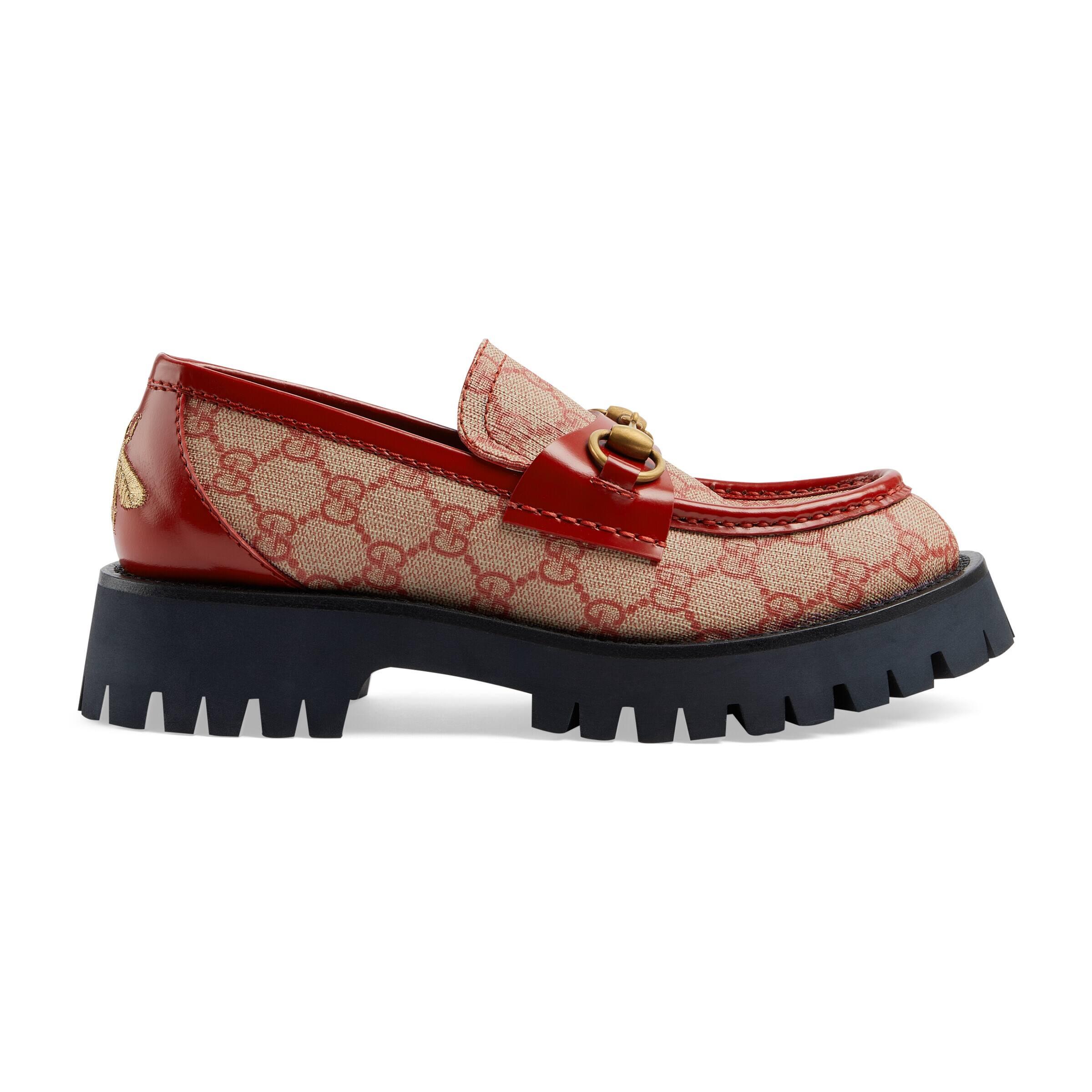 Gucci GG Lug Sole Loafer in Red Lyst