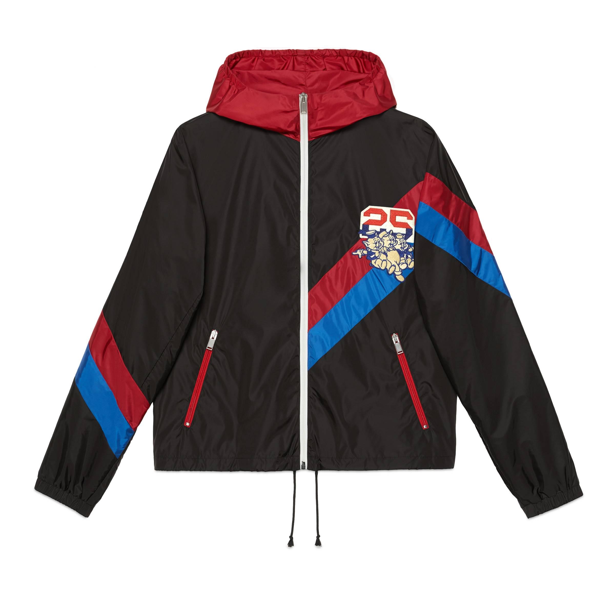 Giacca uomo con Tre PorcelliniGucci in Materiale sintetico da Uomo colore  Nero | Lyst