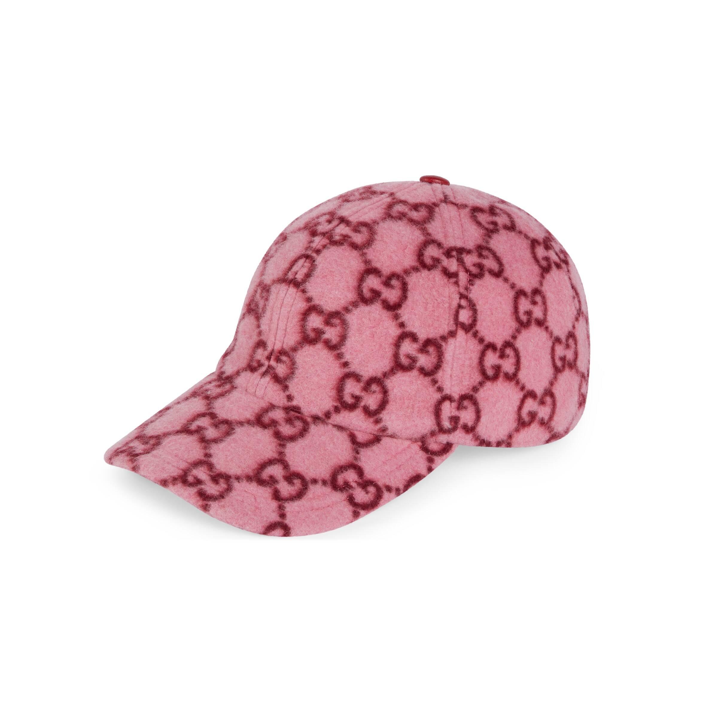 Gucci GG Wool Baseball Hat in Pink for Men