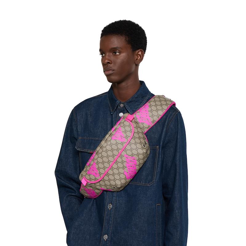 Gucci Large Belt Bag With Print, Size 90 in Pink for Men Lyst UK