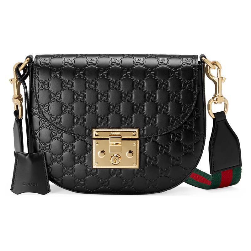 Gucci Padlock Signature Leather Shoulder Bag in Black - Lyst