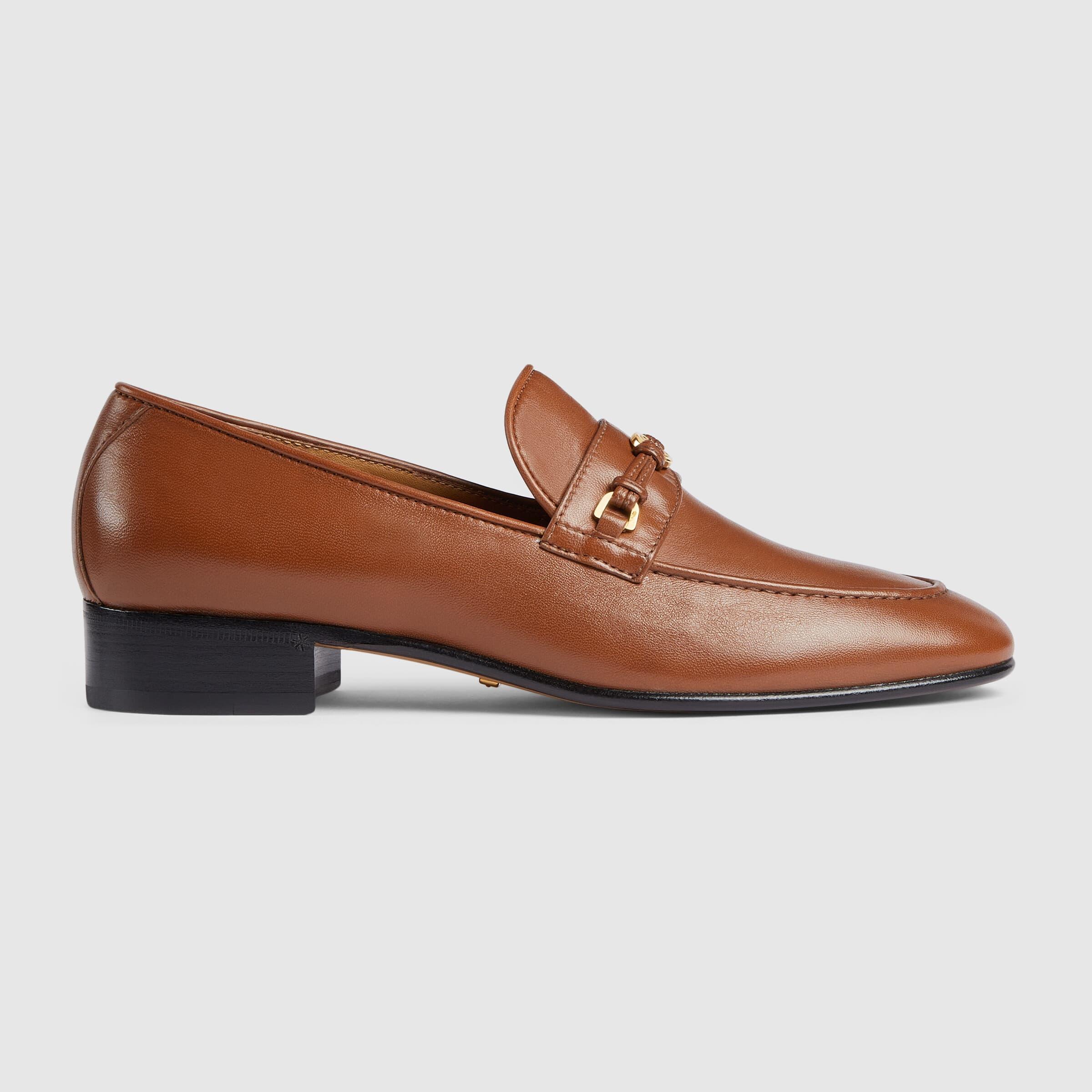 Gucci Horsebit Interlocking G Loafer in Brown Lyst