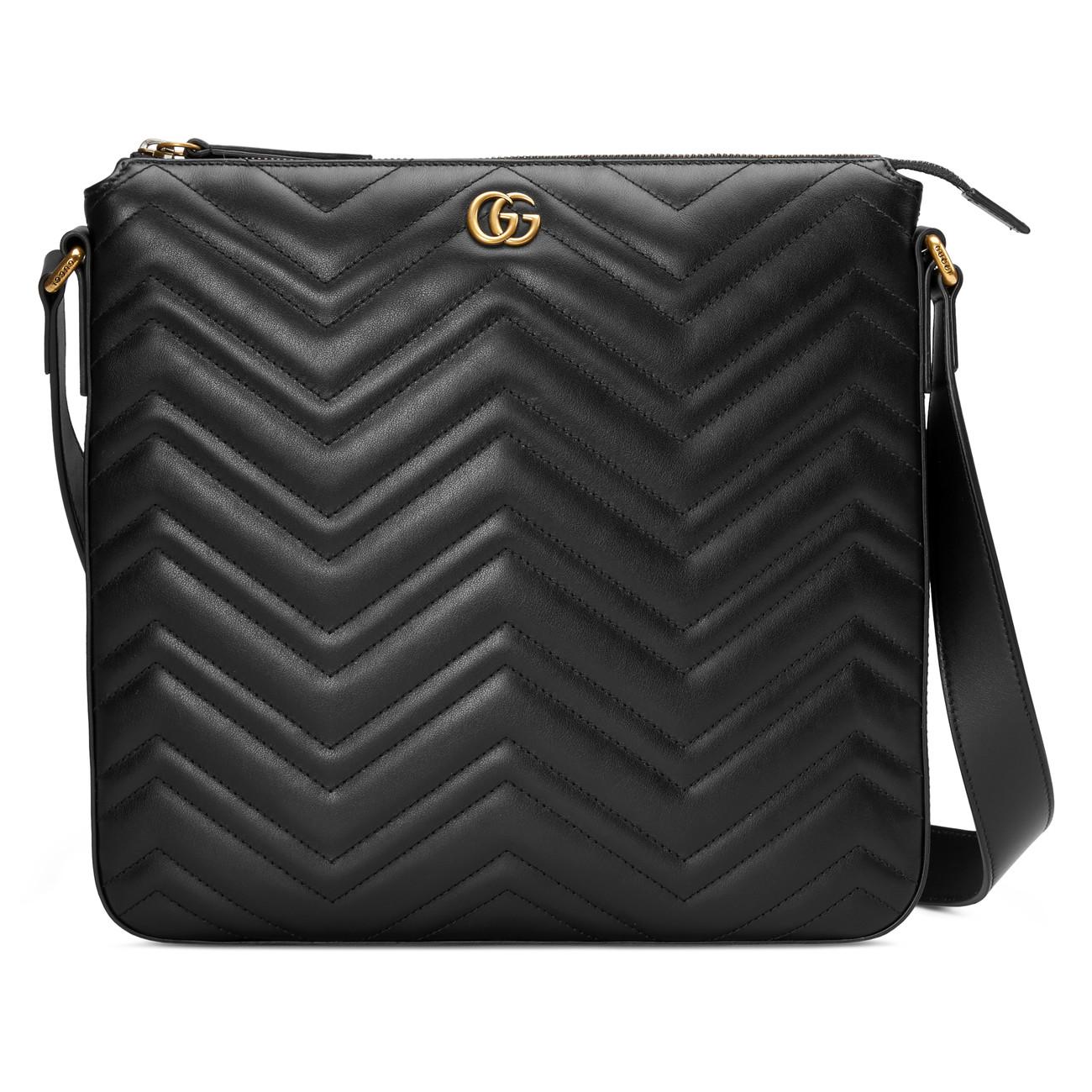 Gucci GG Marmont Messenger Bag in Black for Men