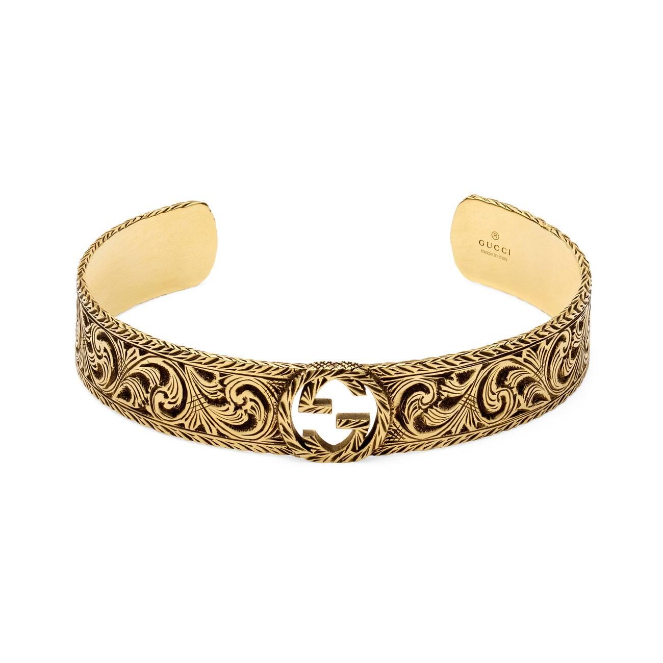 Gucci Yellow Gold Bracelet With Interlocking G for Men - Lyst