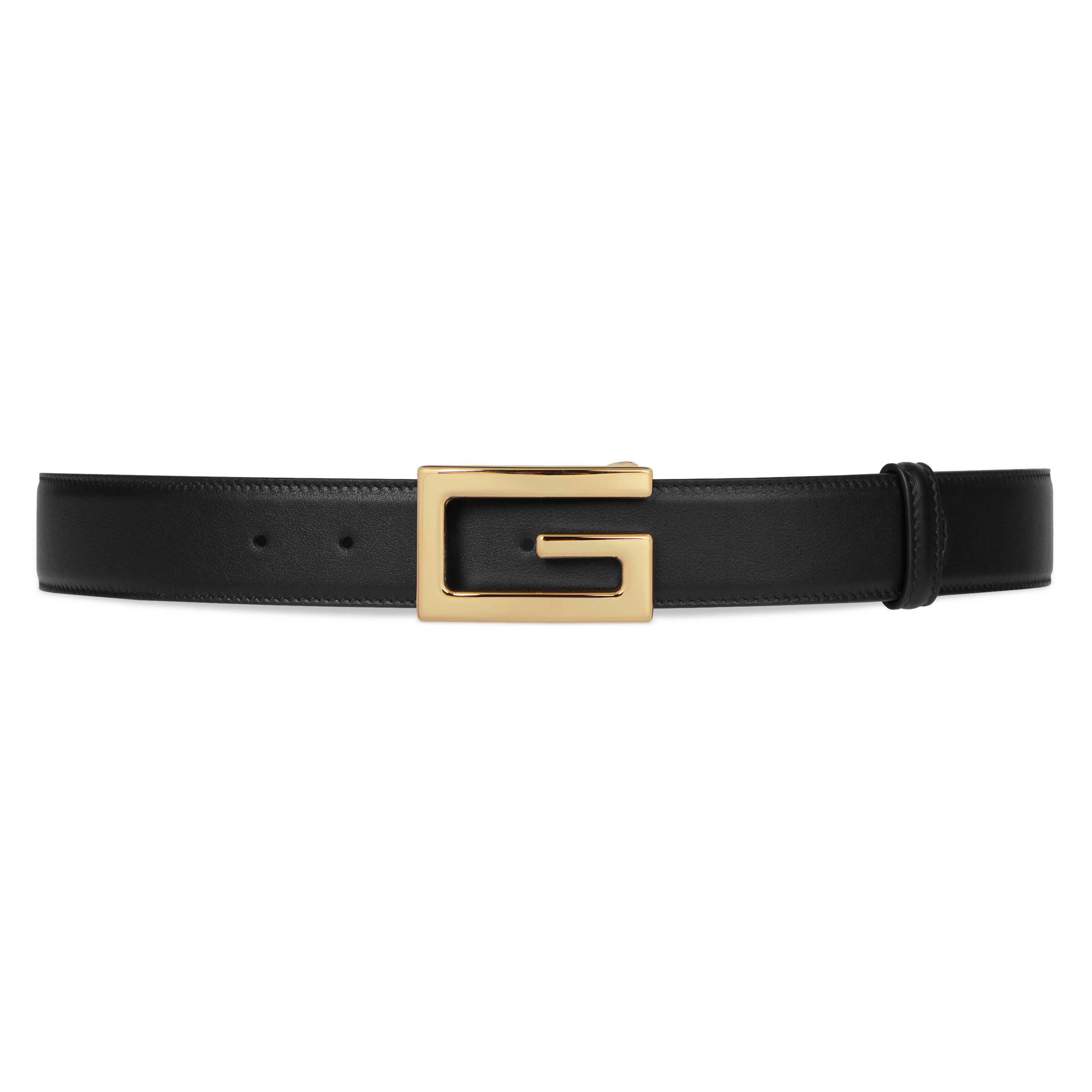 Gucci Leather Reversible Belt With Square G Buckle in Black for Men - Lyst