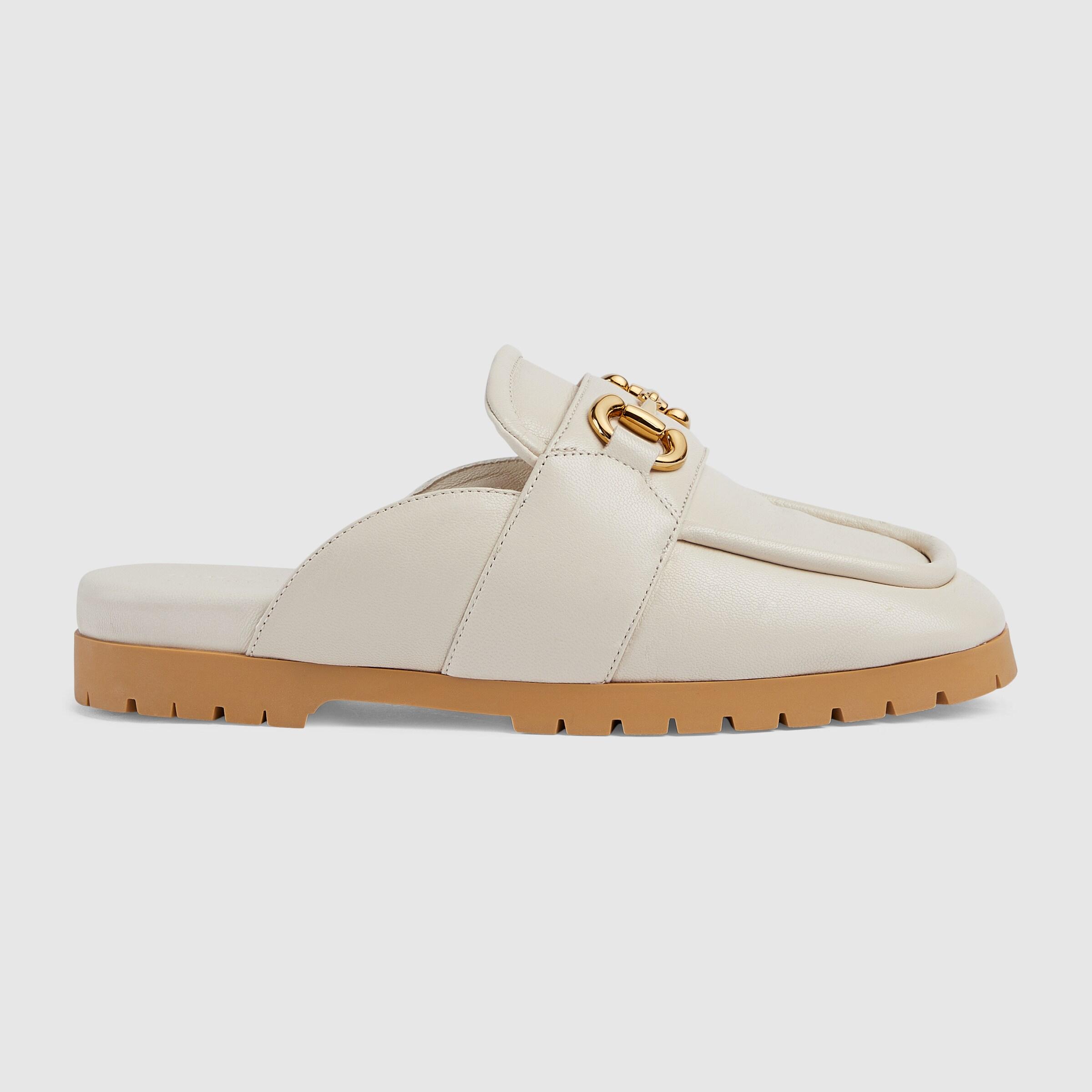 Gucci Horsebit Loafer in White | Lyst
