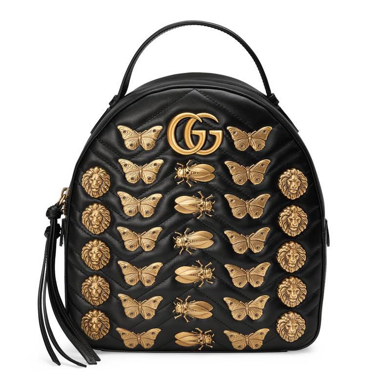 Zaino in pelle GG Marmont con borchie a motivo animaleGucci in Pelle di  colore Nero | Lyst